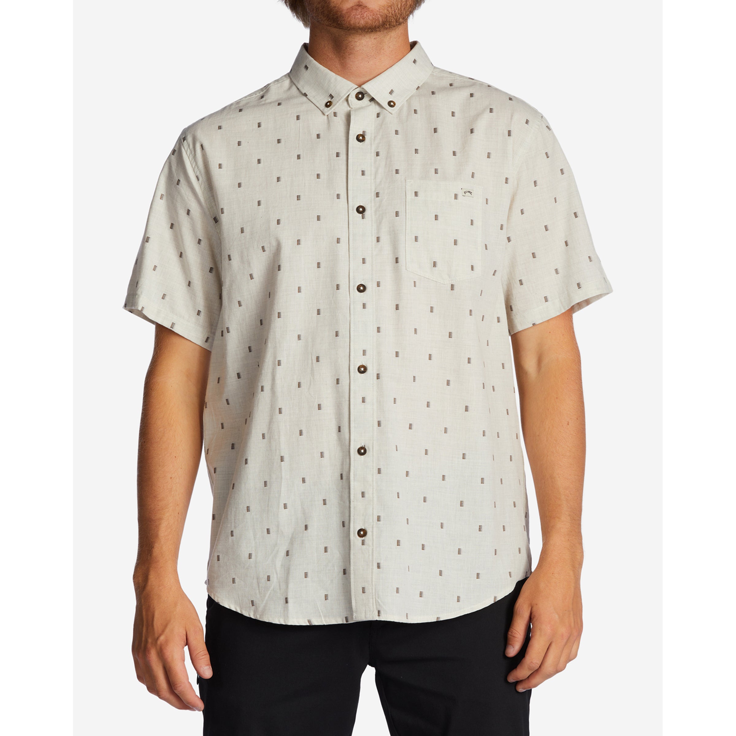 Breathable Jacquard Short Sleeve Shirt for Men - All-Day Comfort, Casual & Office Wear - Perfect for Summer, Travel, and Business Meetings