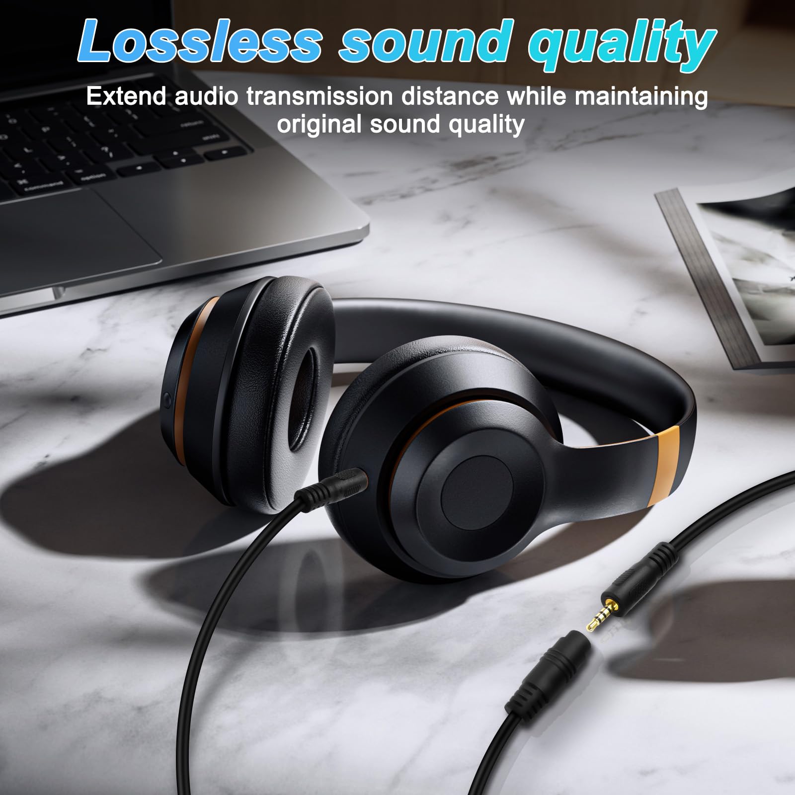 2.5mm Male to Female Stereo Audio Extension Cable - 2-Pack 1.8M TRRS Headphone Mic Adapter for Smartphones, Headsets, Gaming Headsets - Perfect for Home Office, Gaming Setup & Mobile Devices
