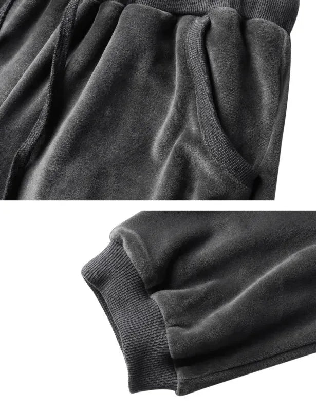 Women's Casual Velvet Jogger Pants - Soft Lounge Pants for Relaxing at Home, Running Errands & Yoga