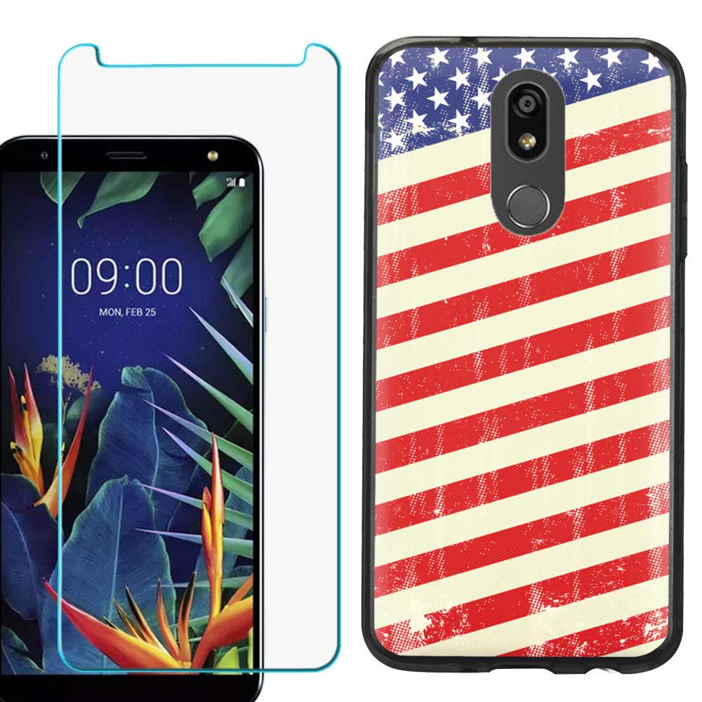 LG Solo LTE/Harmony 3/K40 Slim-Fit TPU Phone Case with Tempered Glass Screen Protector - Black Bezel | One Tough Shield | Made in USA | Perfect for Everyday Protection & Travel