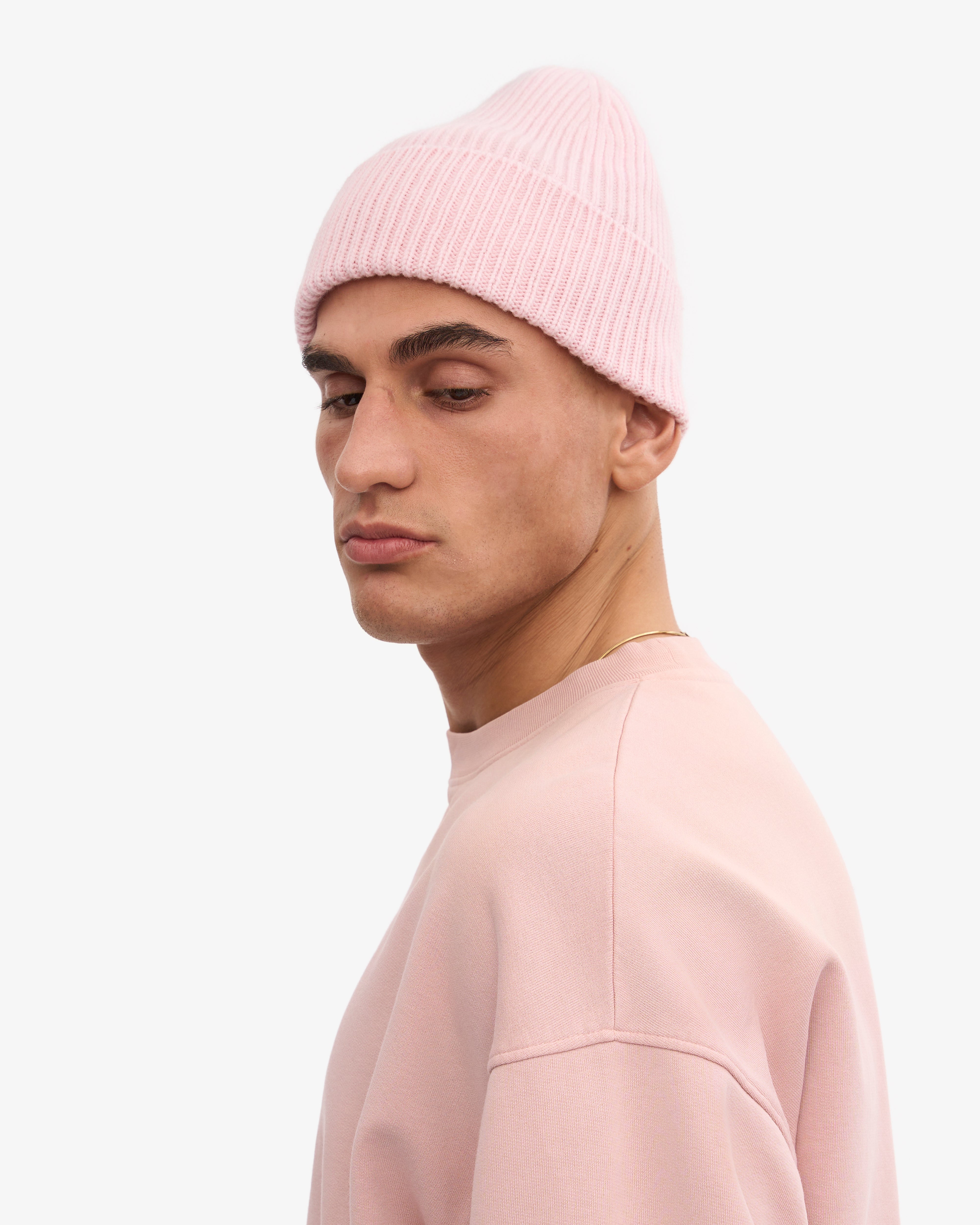 Soft Merino Wool Beanie for Women & Men - Faded Pink Winter Hat - Warm & Breathable for Skiing, Hiking & Outdoor Activities