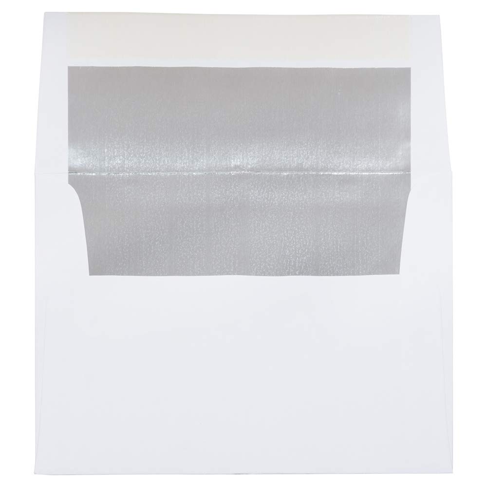 JAM PAPER A7 Silver Foil Envelopes 100-Pack for Invitations & Greeting Cards