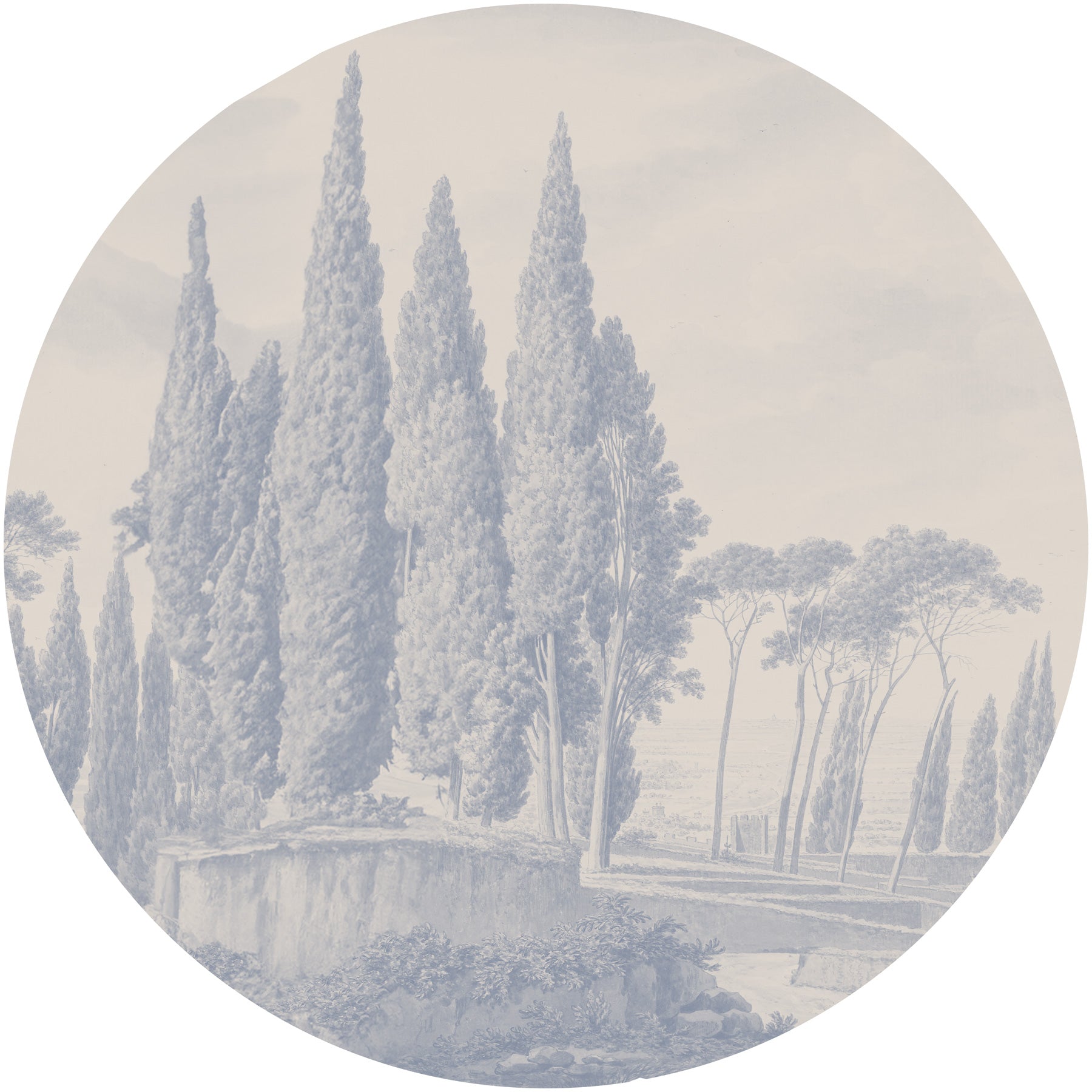 Round Wall Sticker - Tuscany Inspired Decal for Home & Office Decor | Perfect for Living Room, Bedroom, and Nursery Walls