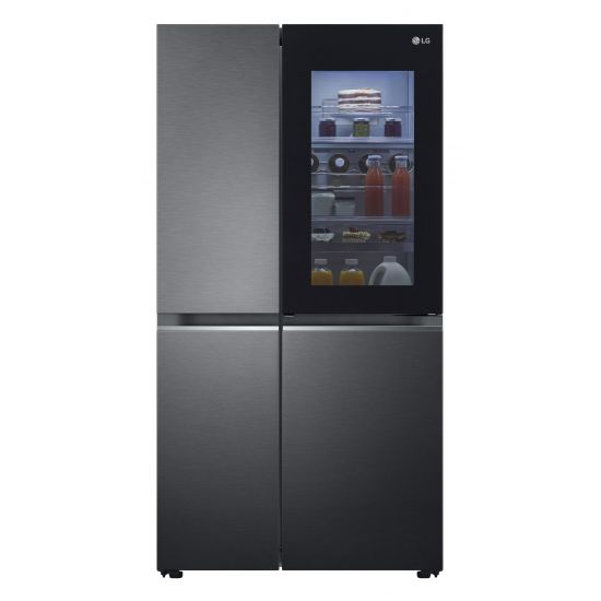 LG GS-VB655MBL 655L Side by Side Refrigerator with InstaView Door-in-Door - Energy Efficient Stainless Steel Smart Fridge for Modern Kitchen & Large Family Storage