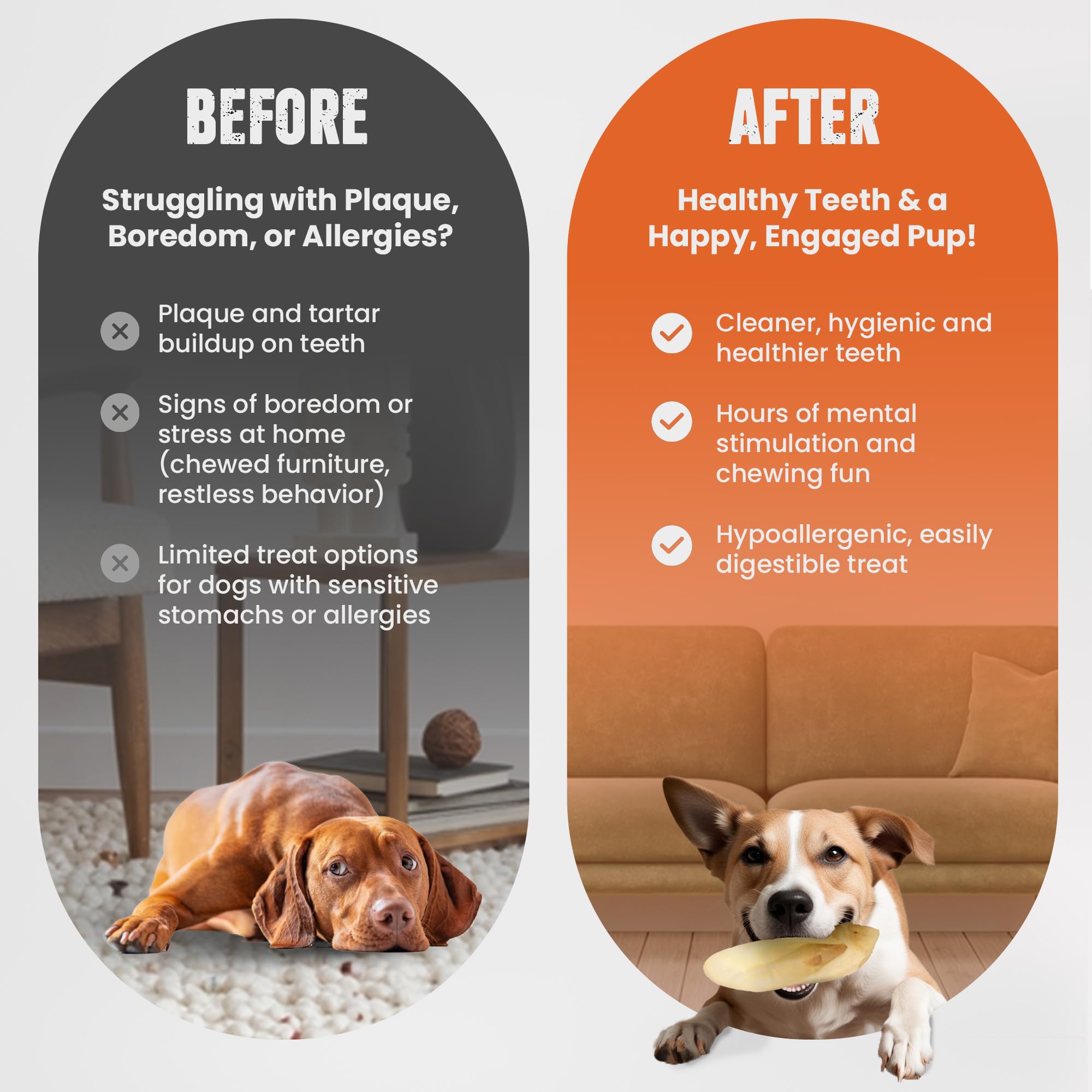 Natural Lamb Ear Dog Treats – Grain-Free, Dental Health Chews for Pets – 8 Count – Perfect for Training & Anxiety Relief