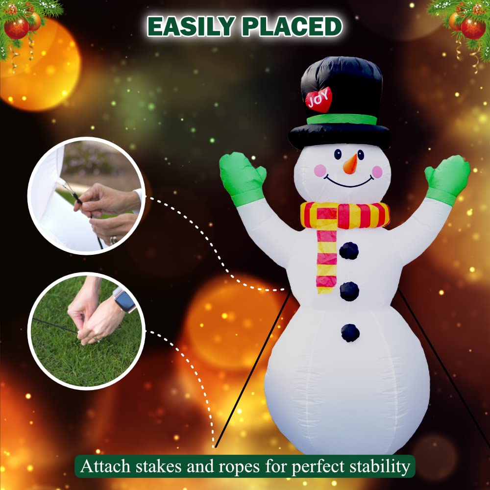 5 ft Inflatable Snowman with LED Lights & Pump - Indoor/Outdoor Christmas Decoration for Garden, Lawn, Playground, Courtyard | Perfect for Holiday Parties, Winter Festivals & Home Decor