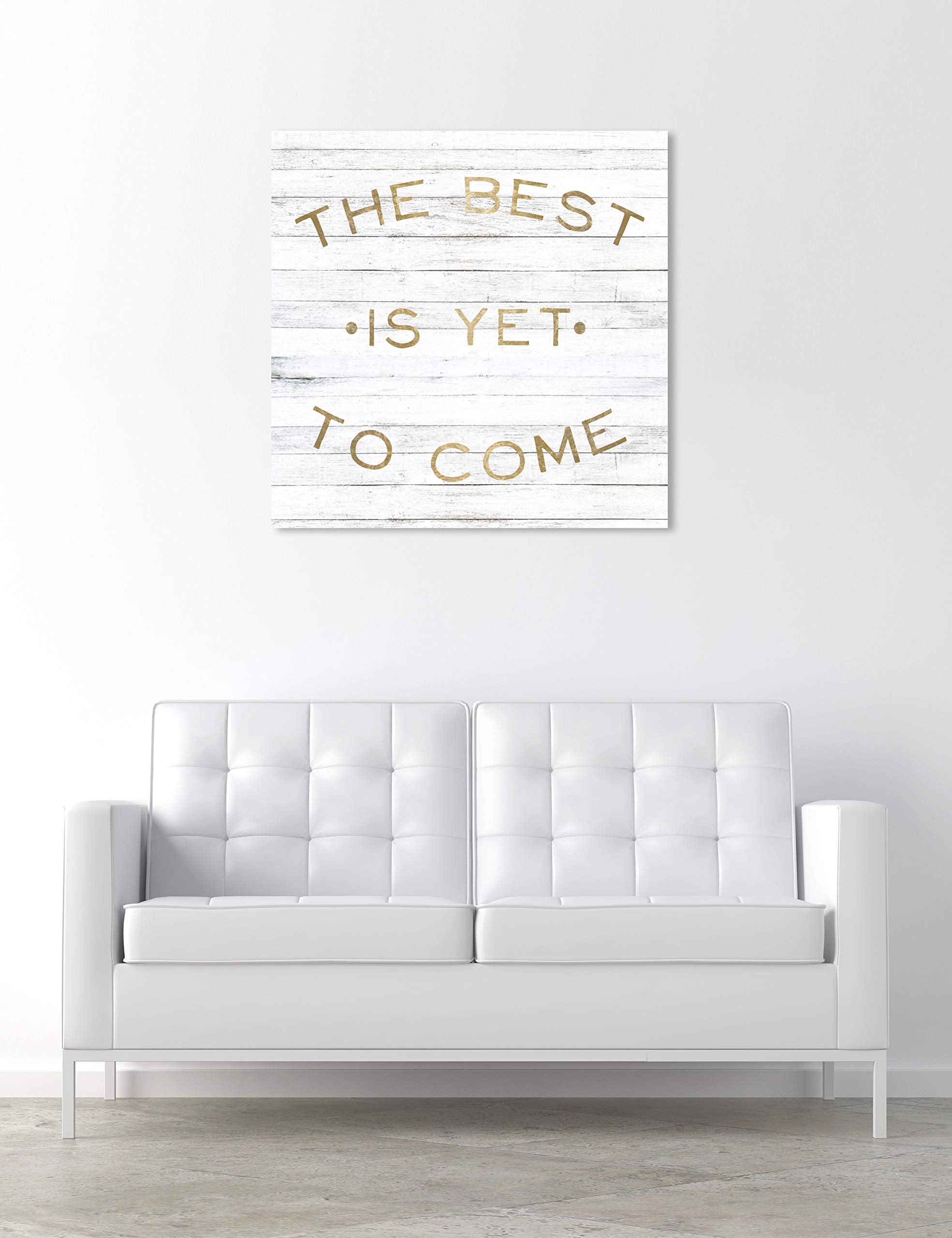 Oliver Gal Artist Co. 'The Best Whitewash' Typography Wall Art Canvas Print - 30x30 Inches, Gold & Gray - Modern Home Decor for Living Room, Bedroom & Office