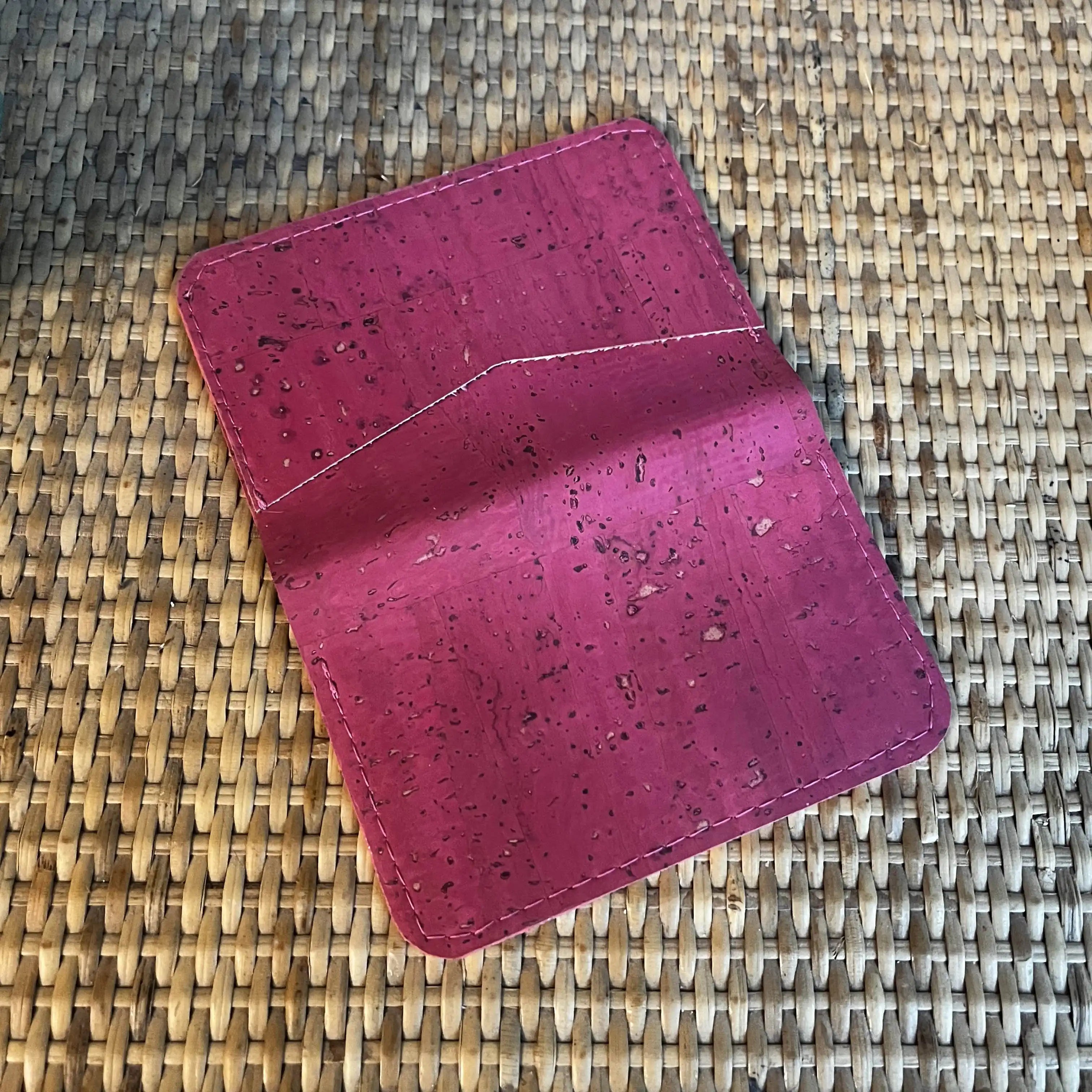 Eco-Friendly Pink Cork Slim Cardholder - RFID Blocking Minimalist Wallet for Women & Men | Perfect for Travel, Everyday Use & Gift Giving