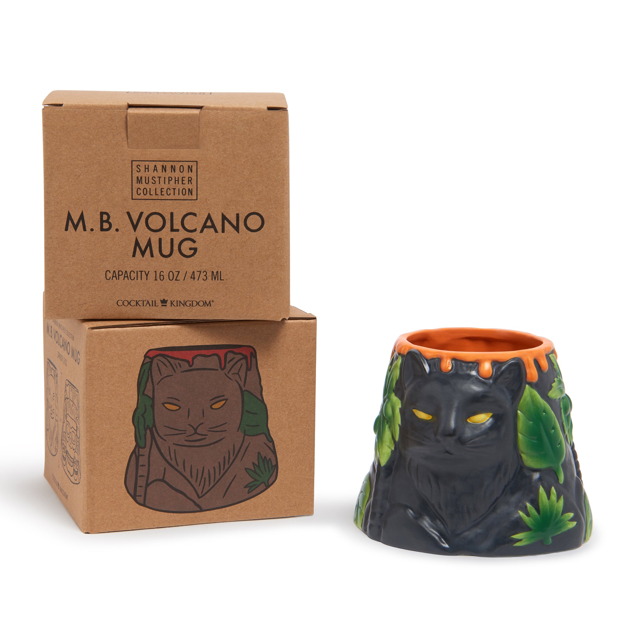 Volcano Mug - 16oz (480ml) Glazed Ceramic Coffee Cup with Handle, Perfect for Hot Drinks, Tea, and Soups - Ideal for Home, Office, and Camping Use