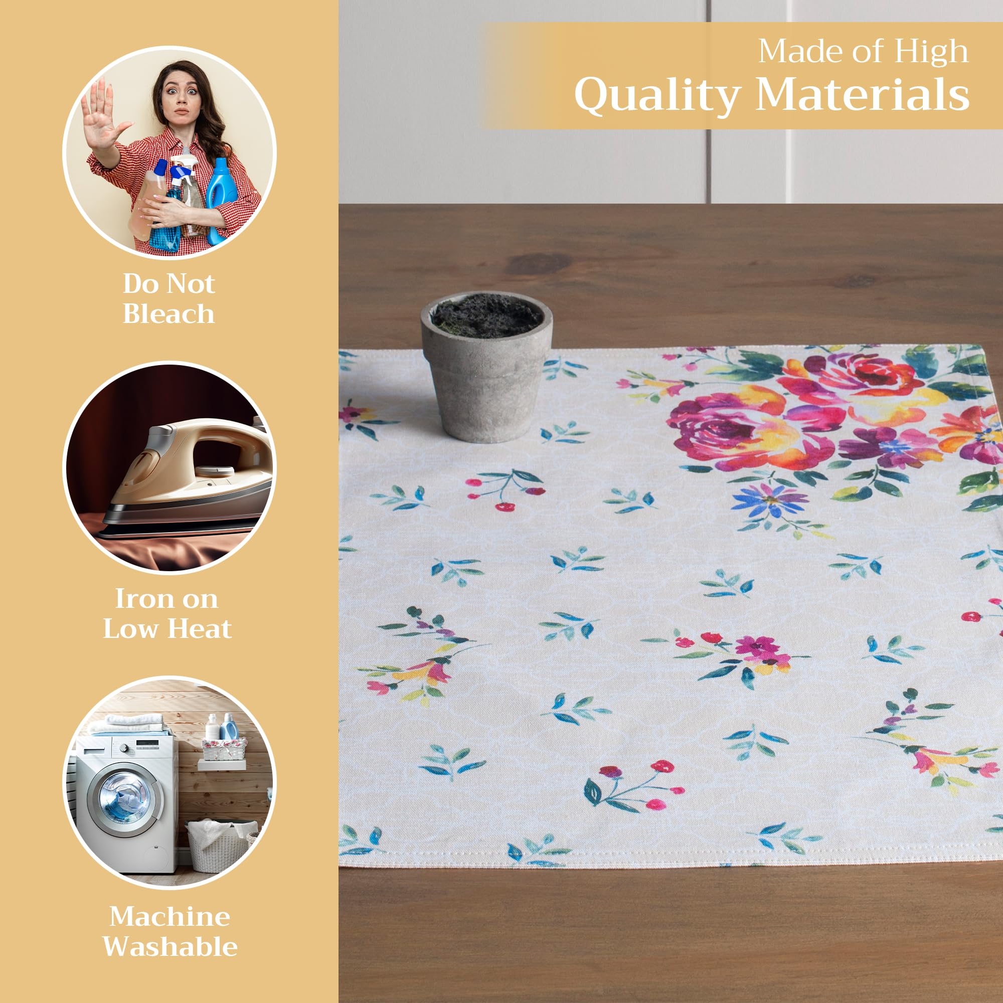 Maison d'Hermine 100% Cotton Washable Placemats Set of 4 - 13