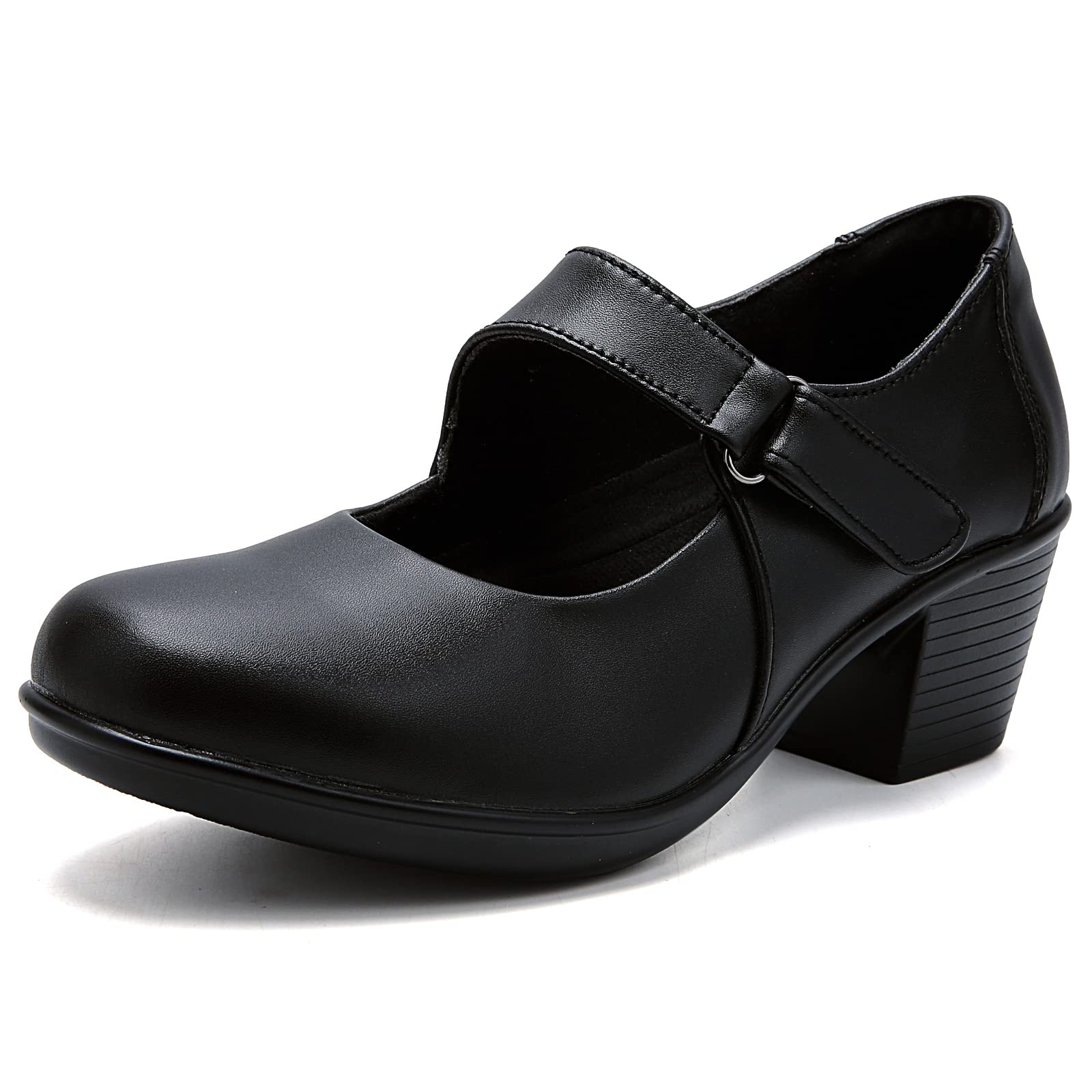 UZB Women's Mary Jane Pumps - Leather Heels for Work, Casual & Dress Occasions | Comfortable Office Shoes for Professional Women