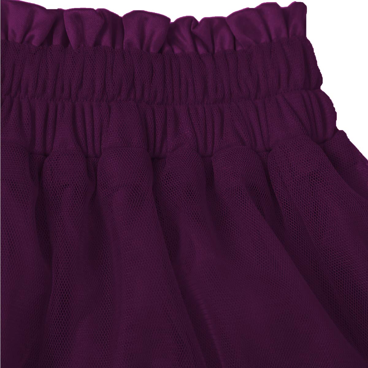 Girstunm Women's Elastic Waist Dance Dress - Princess Mesh Tulle Above Knee Skirt for Ballet, Party, Performance & Special Occasions