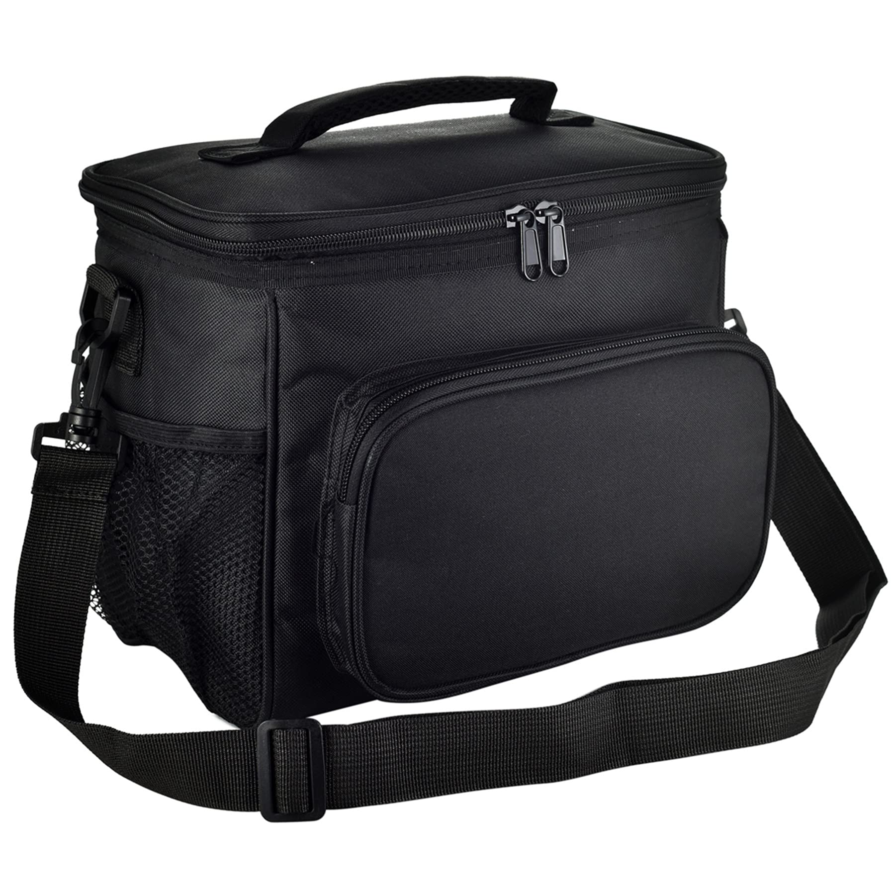 Insulated Lunch Bag Leakproof - Reusable Lunch Box for Office, Work, School, Picnic & Beach - Thermal Cooler Tote with Adjustable Shoulder Strap (Black) - Perfect for Meal Prep, Outdoor Activities & Daily Commute