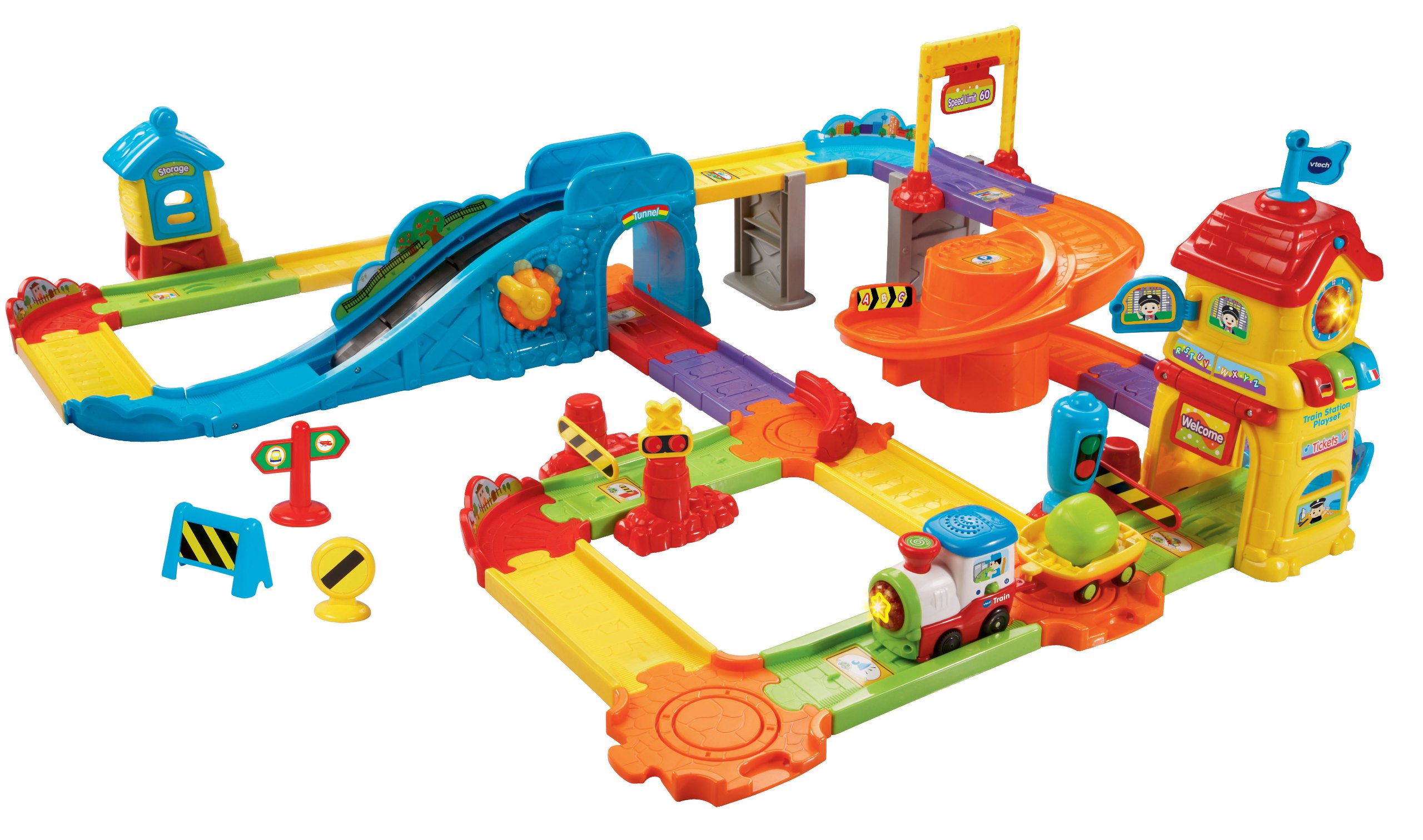 VTech Go! Go! Smart Wheels Train Station Playset - Interactive Learning Toy for Kids Ages 1-5 | STEM Educational Train Set with Lights & Sounds | Perfect for Pretend Play & Early Childhood Development
