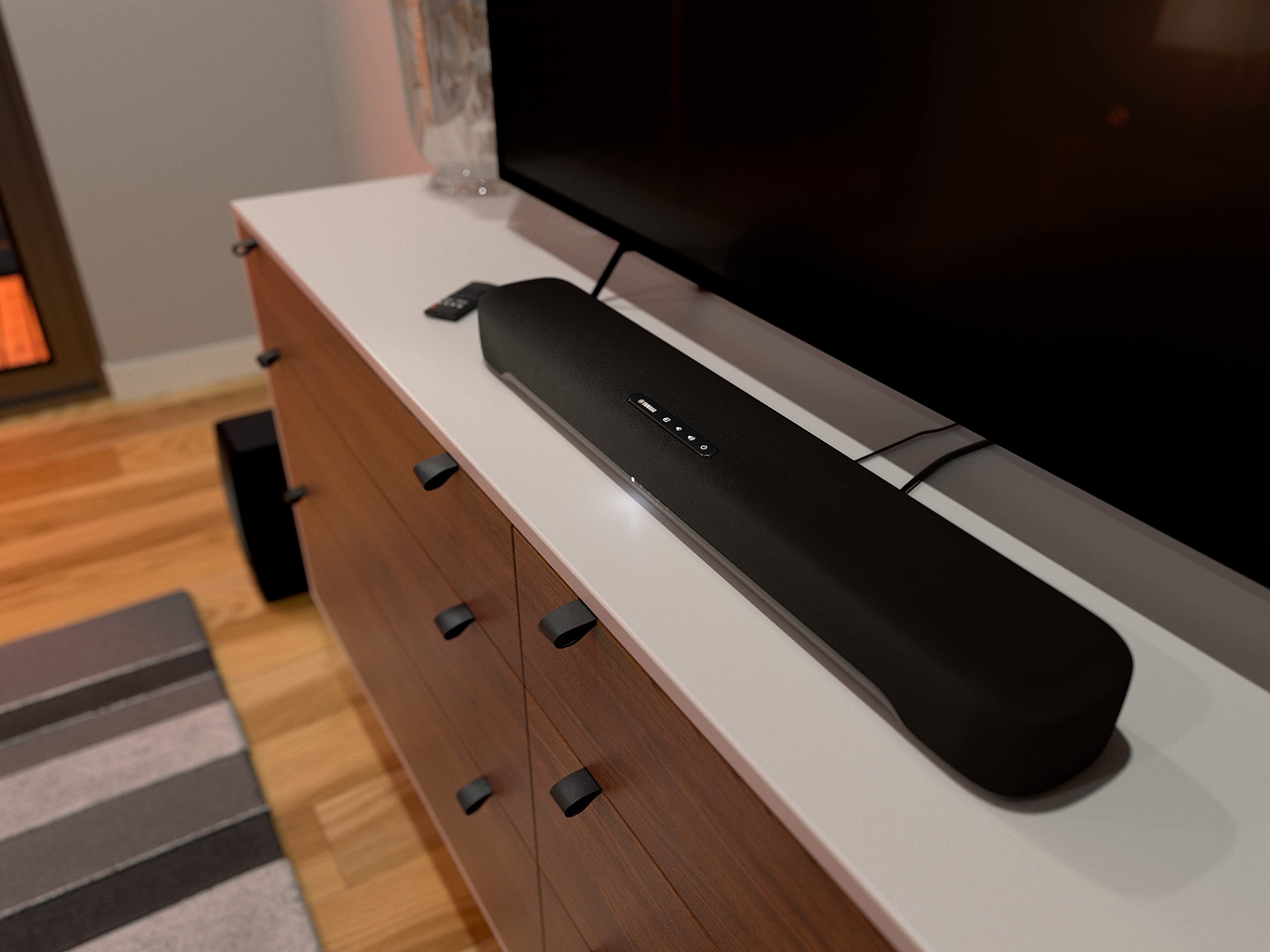 Yamaha SR-C30A Compact Sound Bar with Wireless Subwoofer, Bluetooth Connectivity - Home Theater, Gaming & Music Streaming - Black