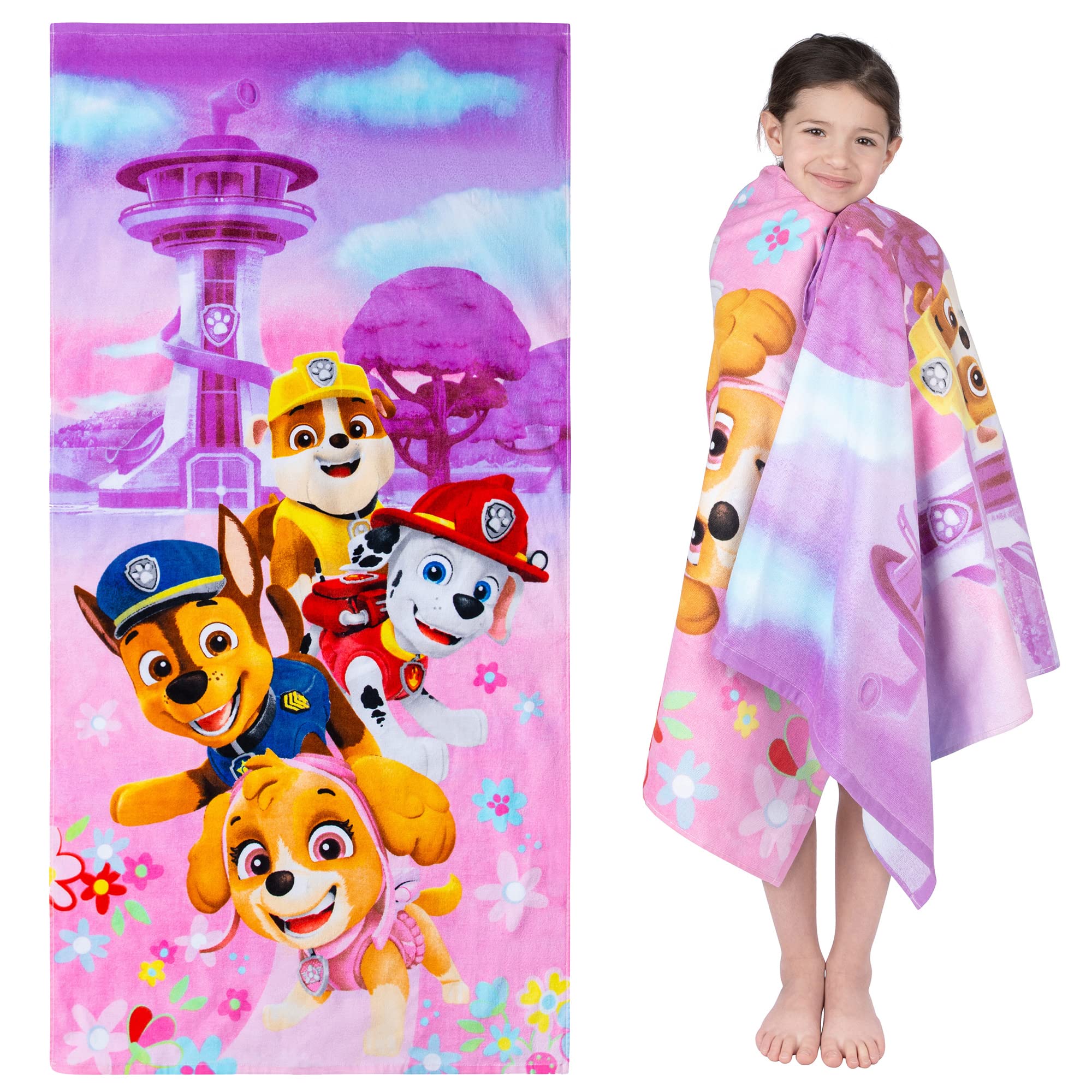 Franco Kids Super Soft Cotton Paw Patrol Girls Bath Towel, 58x28 Inches, Perfect for Pool, Beach, and Home Use