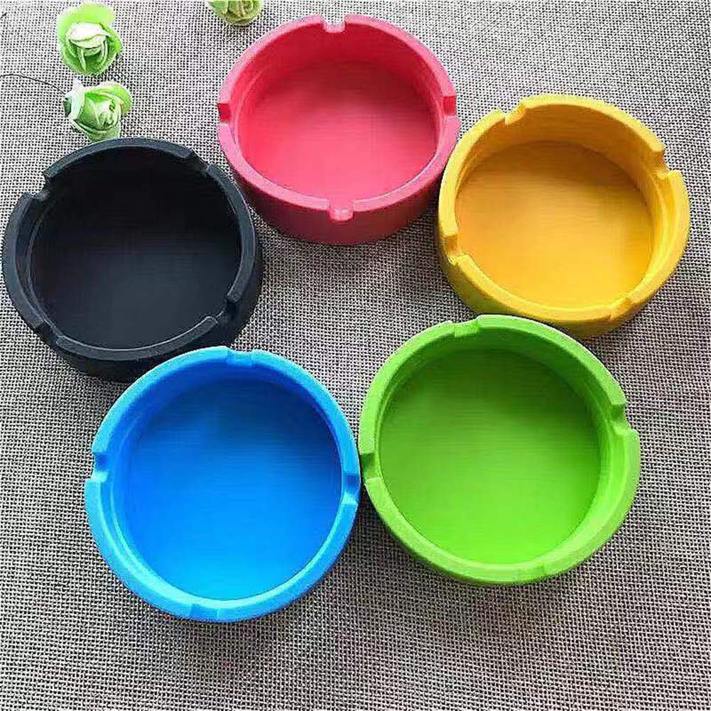 Heat Resistant Silicone Ashtray - Yellow Desktop Cigarette Ash Holder for Indoor & Outdoor Smoking Areas - Perfect for Home, Office, Patio, and Car Use