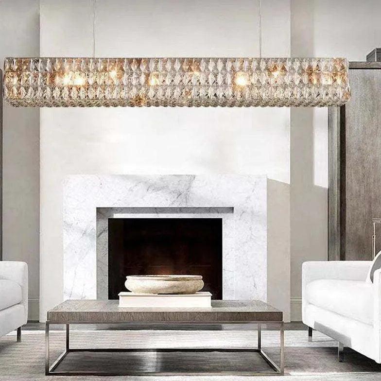 Diamond Cut Luxury Crystal Modern Pendant Light - Elegant Ceiling Fixture for Dining Room, Living Room, Bedroom & Foyer Lighting
