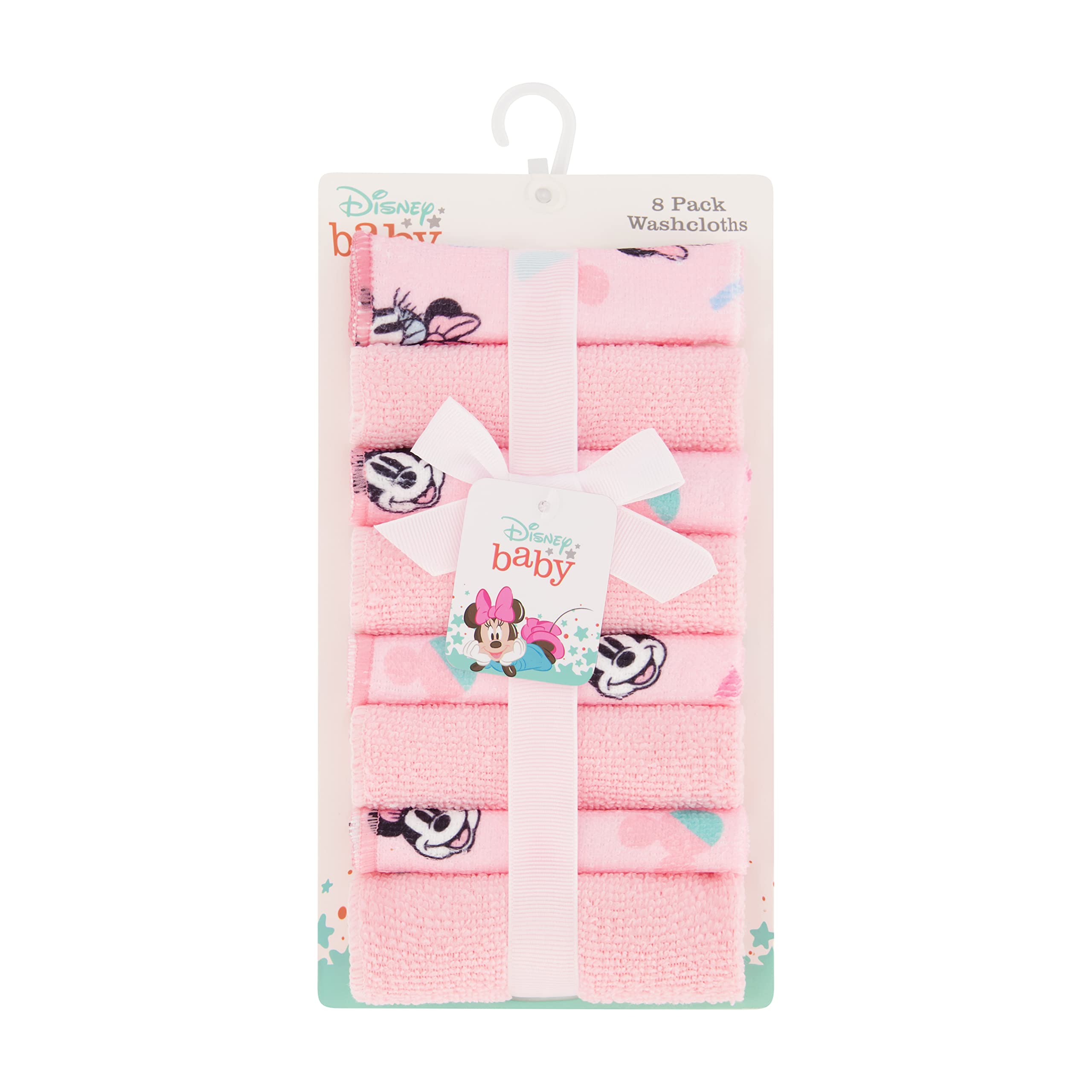 Disney Hooded Baby Towel Set - 2 Soft Bath Towels & 8 Washcloths for Newborns & Toddlers | Cute Character Design for Baby Girls & Boys | Perfect for Bath Time, Swimming & Nursery Care
