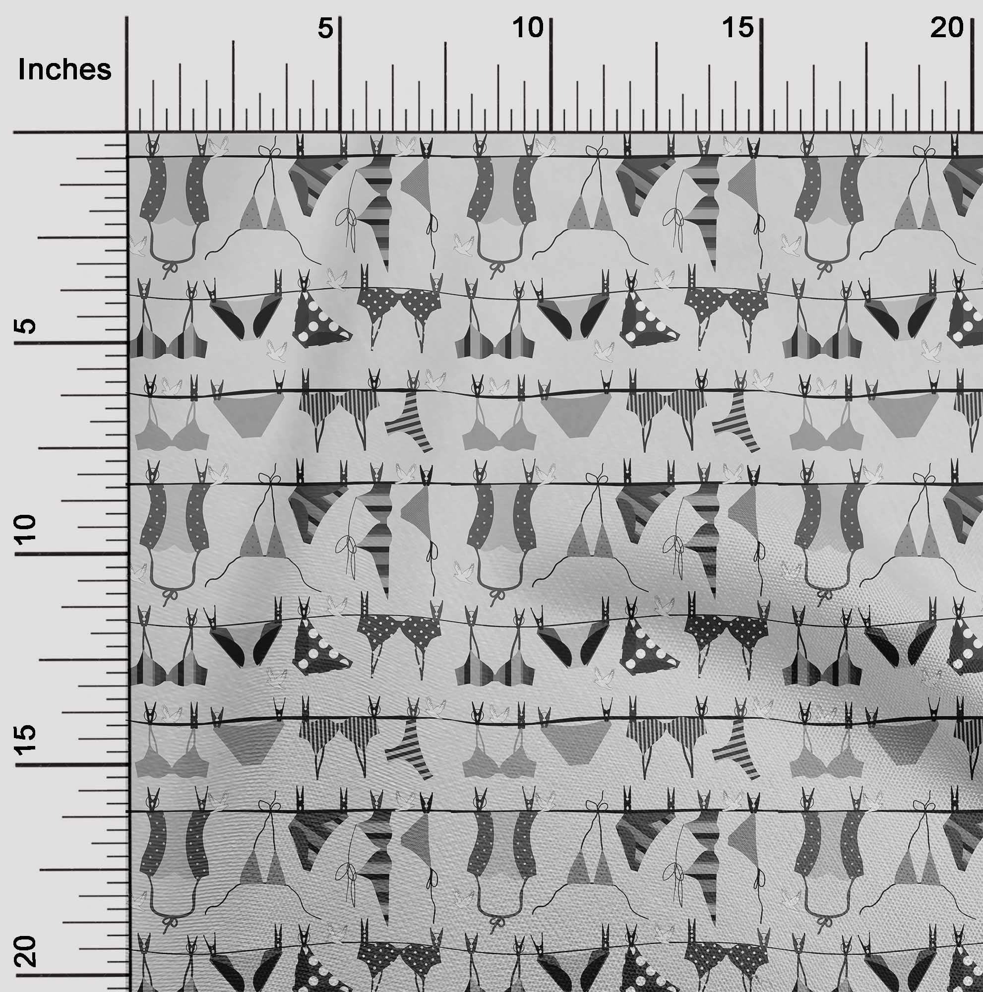 oneOone Polyester Spandex Light Gray Beach Dress Fabric - 56 Inch Wide Printed Material for Swimwear, Coverups & Summer Fashion | Perfect for DIY Beach Dresses, Sarongs & Resort Wear