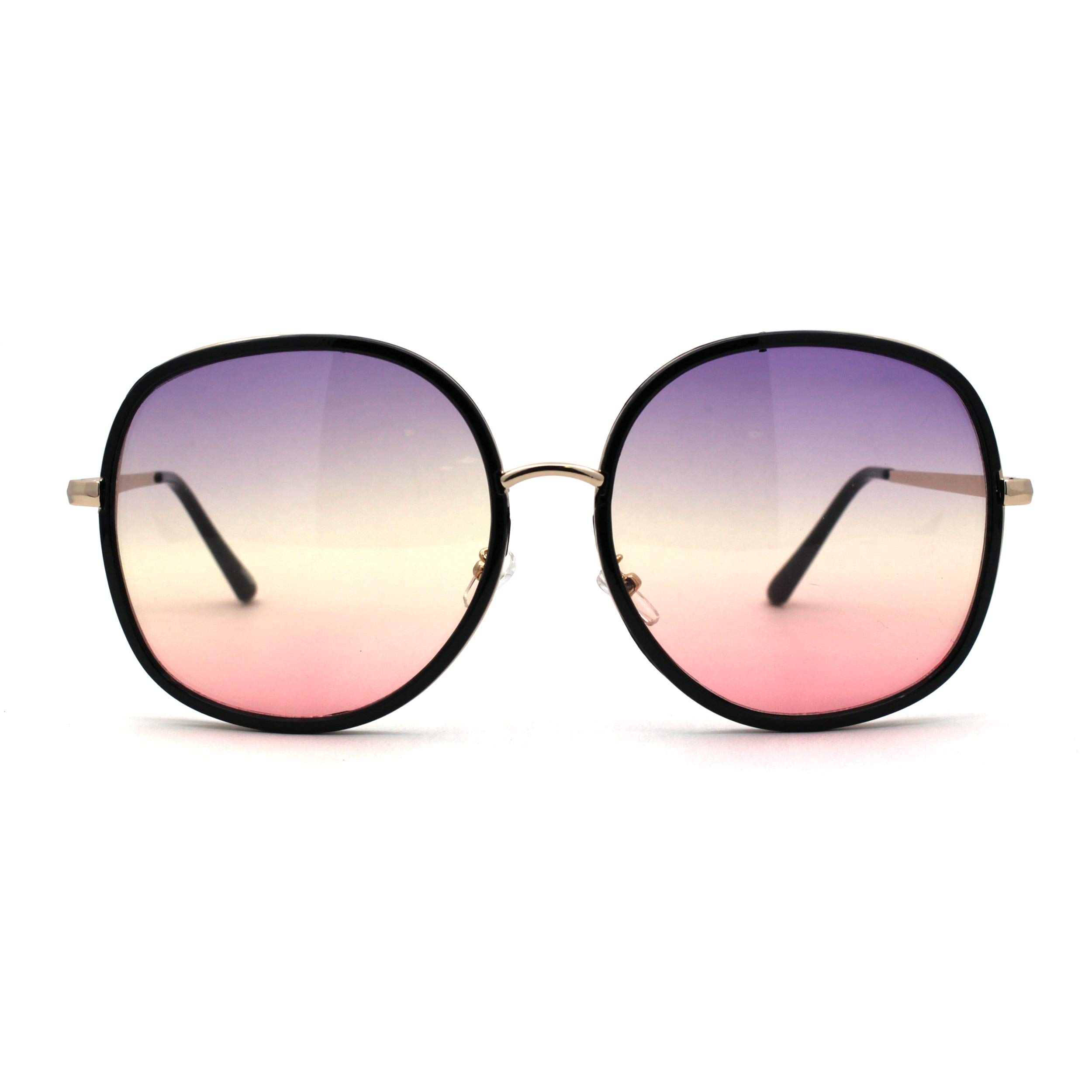 Stylish Women's Double Rim Round Butterfly Sunglasses - Trendy UV Protection Shades for Summer Outfits & Beach Vacations