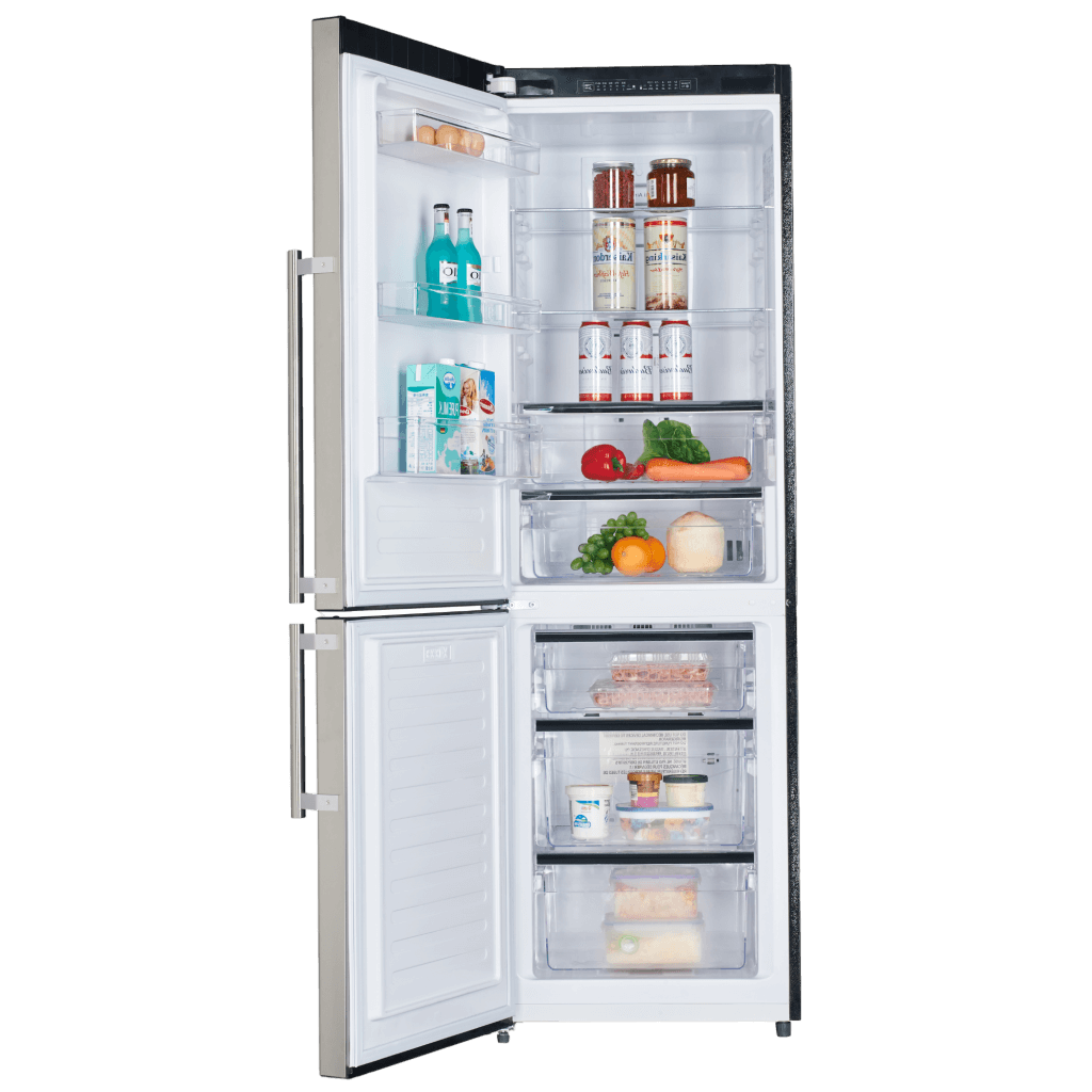 FORNO 23.4 Inch Bottom Mount Freestanding Refrigerator and Freezer - 11.1 Cubic Feet Capacity, Reversible Door (Left/Right Swing), Model FFFFD1778 24LS - Perfect for Kitchens, Apartments, and Small Spaces