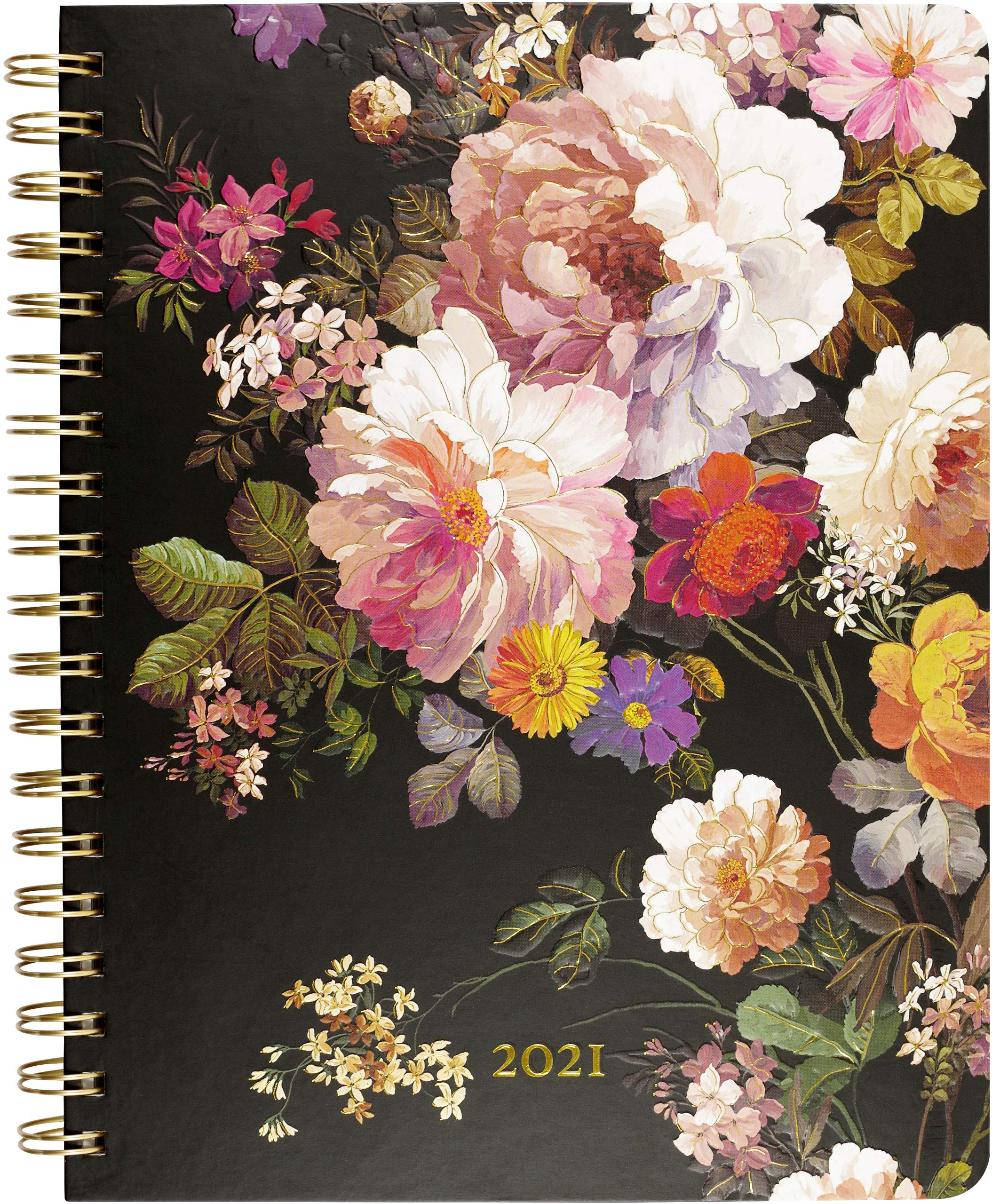2021 Midnight Floral Desk Calendar - 16 Month Engagement Planner with Elegant Floral Design | Perfect for Office, Home & Gift Giving