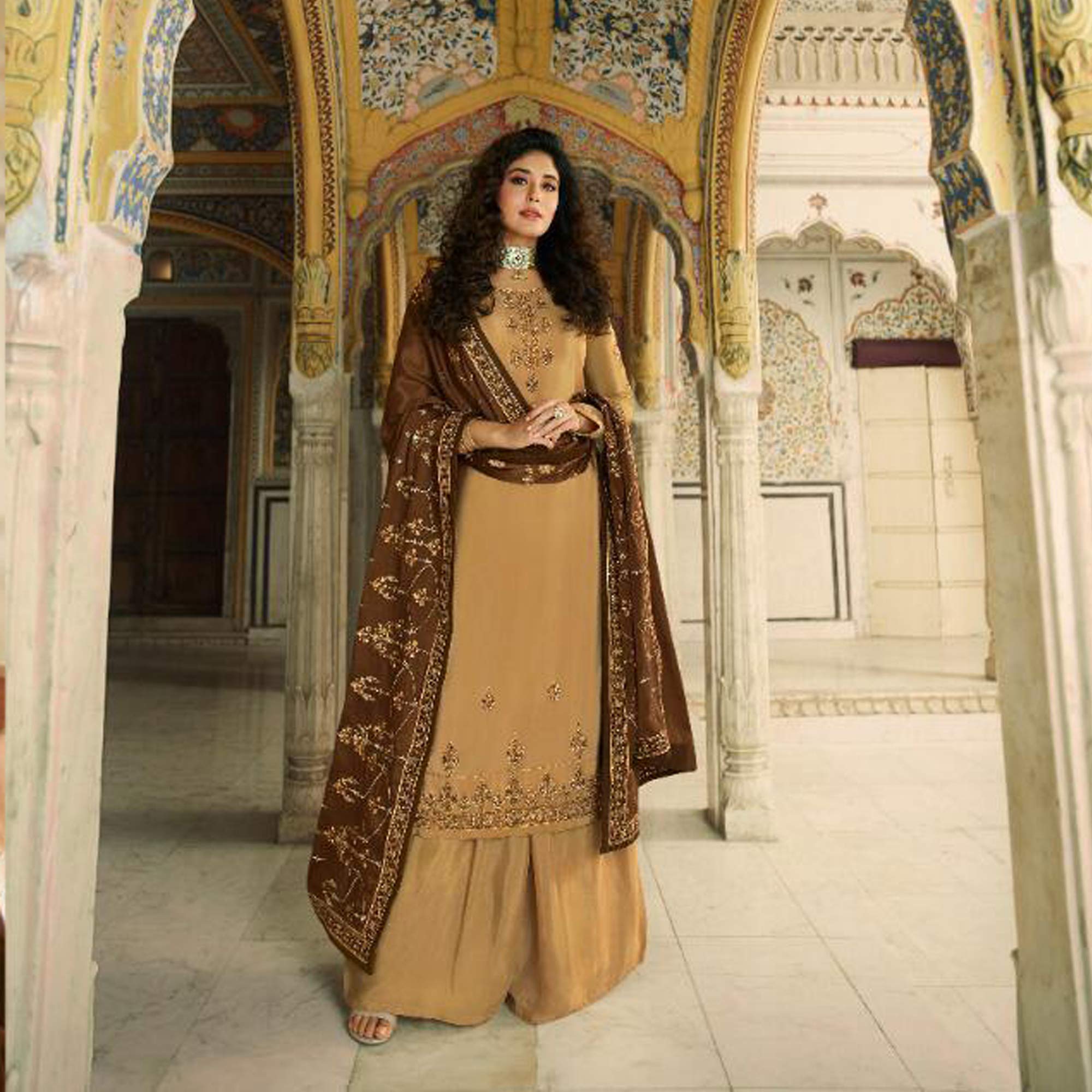 Stylish Indian Pakistani Salwar Kameez Plazo Dress | Plus Size Women's Palazzo Shalwar Suits | Ethnic Wear for Weddings, Parties & Festivals