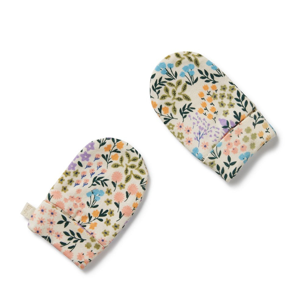 Organic Baby Mittens for Newborns - Soft & Breathable Tiny Bloom Mittens for Infants 0-6 Months - Perfect for Sleeping, Nursing & Protecting Delicate Skin