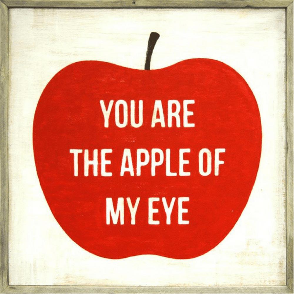 You Are The Apple Of My Eye Art Print - Romantic Wall Decor for Bedroom, Living Room & Office - Unique Gift for Couples, Anniversaries & Valentine's Day