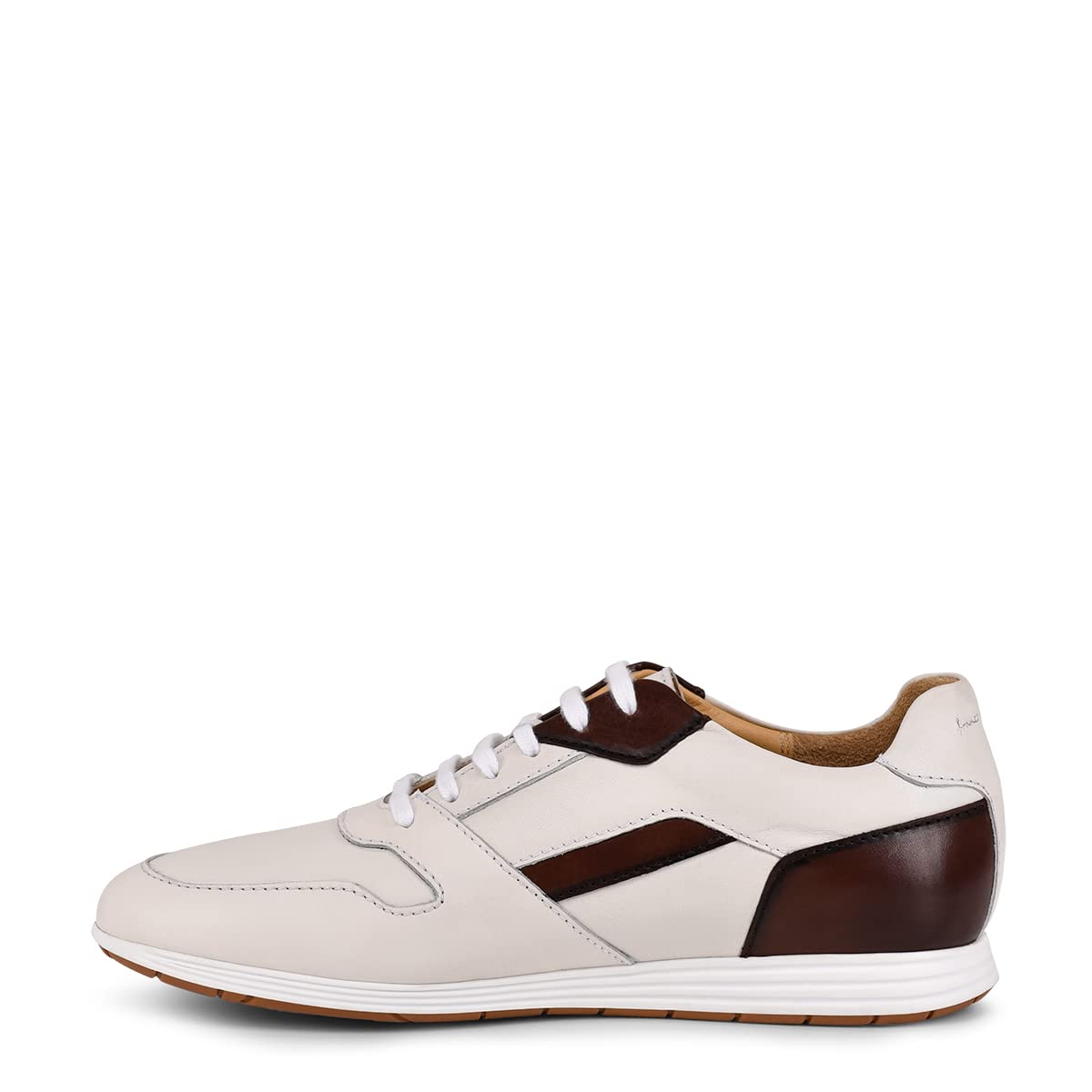 FRANCO CUADRA Men's Leather Sneakers - Genuine Bovine Leather Lace-Up Shoes for Casual Wear & Everyday Comfort