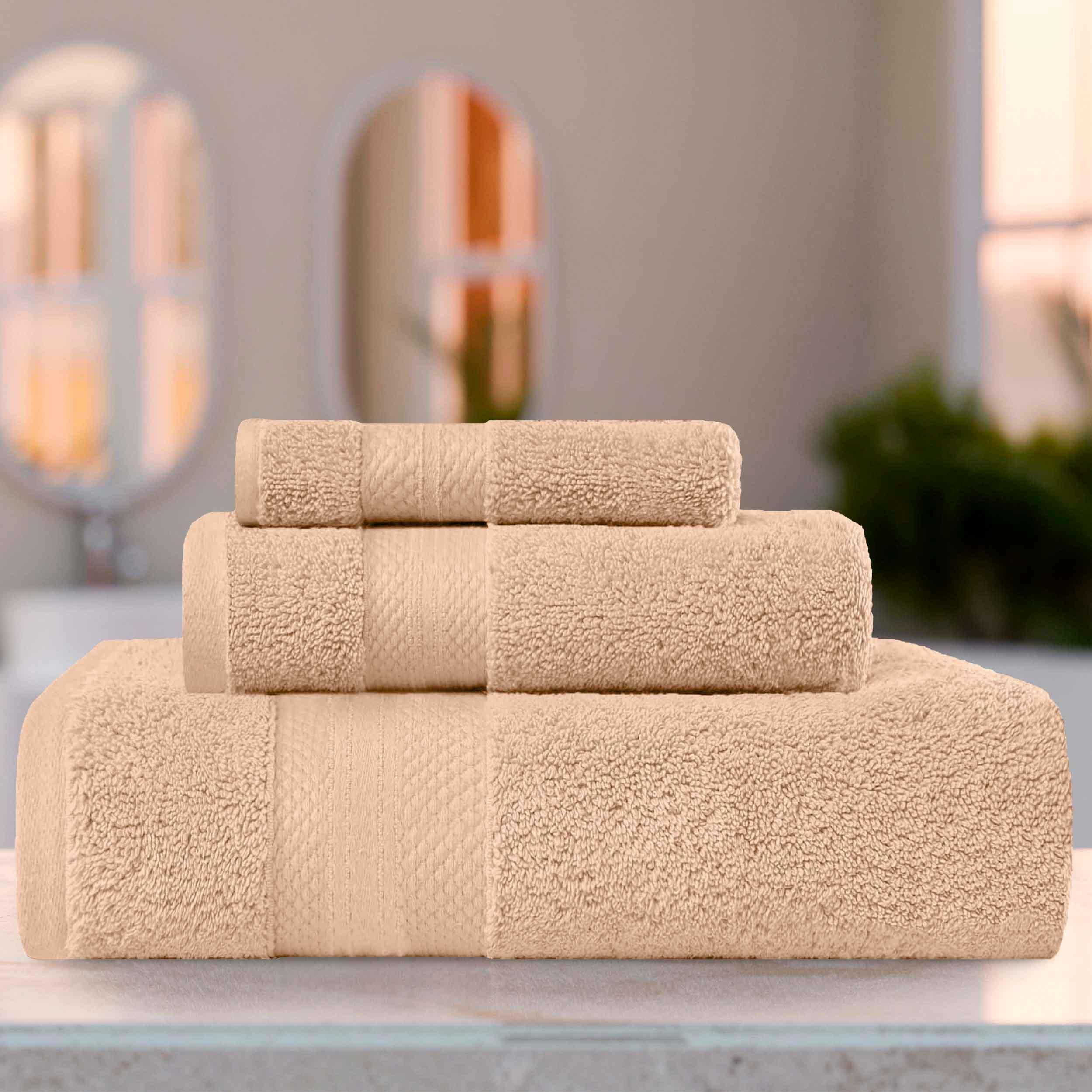 Premium Turkish Cotton 3-Piece Ultra Plush Bath Towel Set - Highly Absorbent, Soft & Luxurious for Spa, Bathroom, and Beach Use