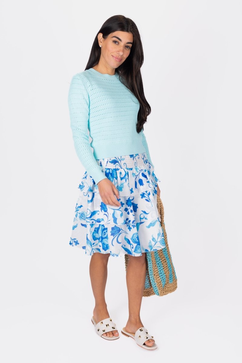 PAIGE Women's Sky Blue Top - Casual & Comfortable Blouse for Everyday Wear | Perfect for Work, Outings & Relaxing