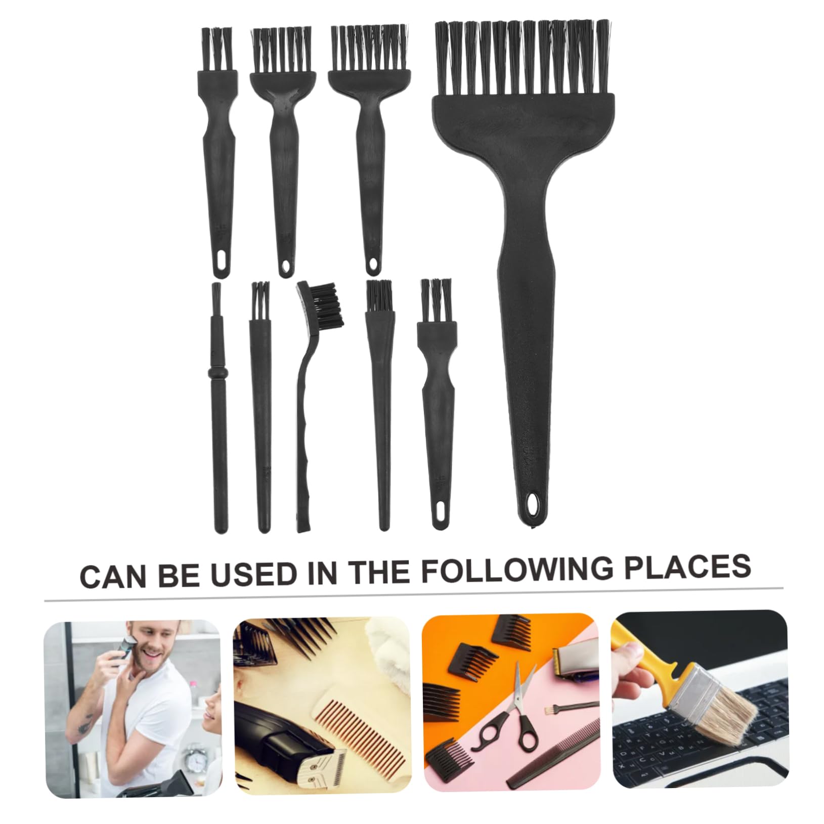 NOLITOY 8-Piece Shaver Cleaning Brush Set for Men - Electric Razor & Hair Clipper Cleaning Tool with Replacement Brush Heads - Perfect for Grooming, Beard Trimming & Personal Care Routine