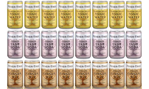 Fever-Tree Premium Sparkling Mineral Water Cans Variety Pack - 24 Pack of 5.07 Fl Oz Cans in Sanisco Packaging | Refreshing Beverage for Parties, Picnics & Healthy Hydration