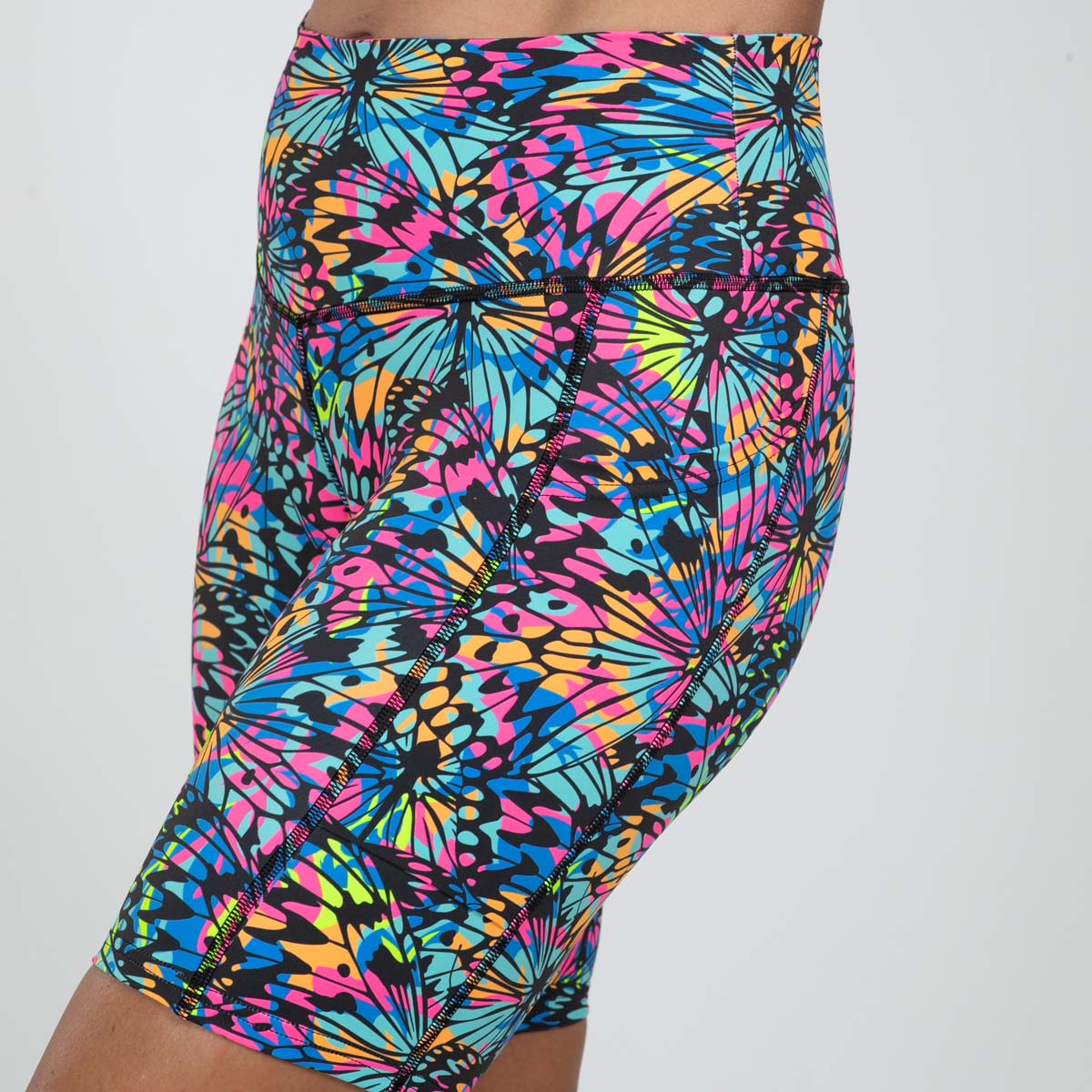 Women's Limited Edition Run Pulse Long Shorts - Mariposa Design | Lightweight & Breathable for Running, Yoga & Workouts