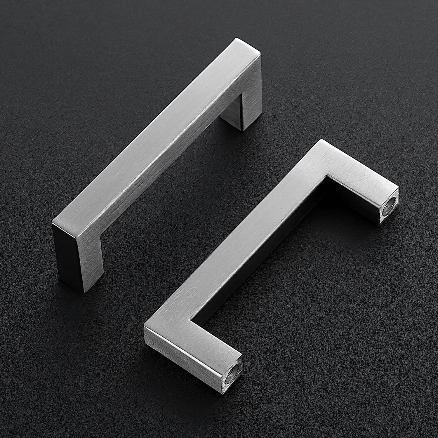 Ravinte 1 Pack 3.5 Inch Brushed Nickel Cabinet Pulls - Stainless Steel Square Kitchen Cabinet Handles with Screwdriver Included - Perfect for Modern Kitchen, Bathroom & Office Cabinets