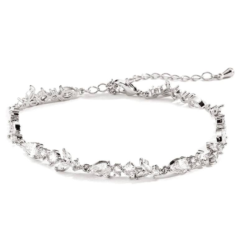 Elegant Silver Crystal Wedding Bracelet for Brides - 7740 | Perfect for Bridal Showers, Weddings & Anniversary Gifts