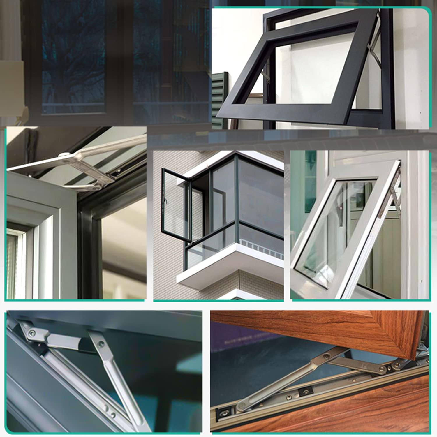 MroMax 12 Inch Casement Window Hinge - 2.5mm Thick 202 Stainless Steel Silver Hanging Hinge - Perfect for Home, Office & Commercial Windows Replacement & Installation