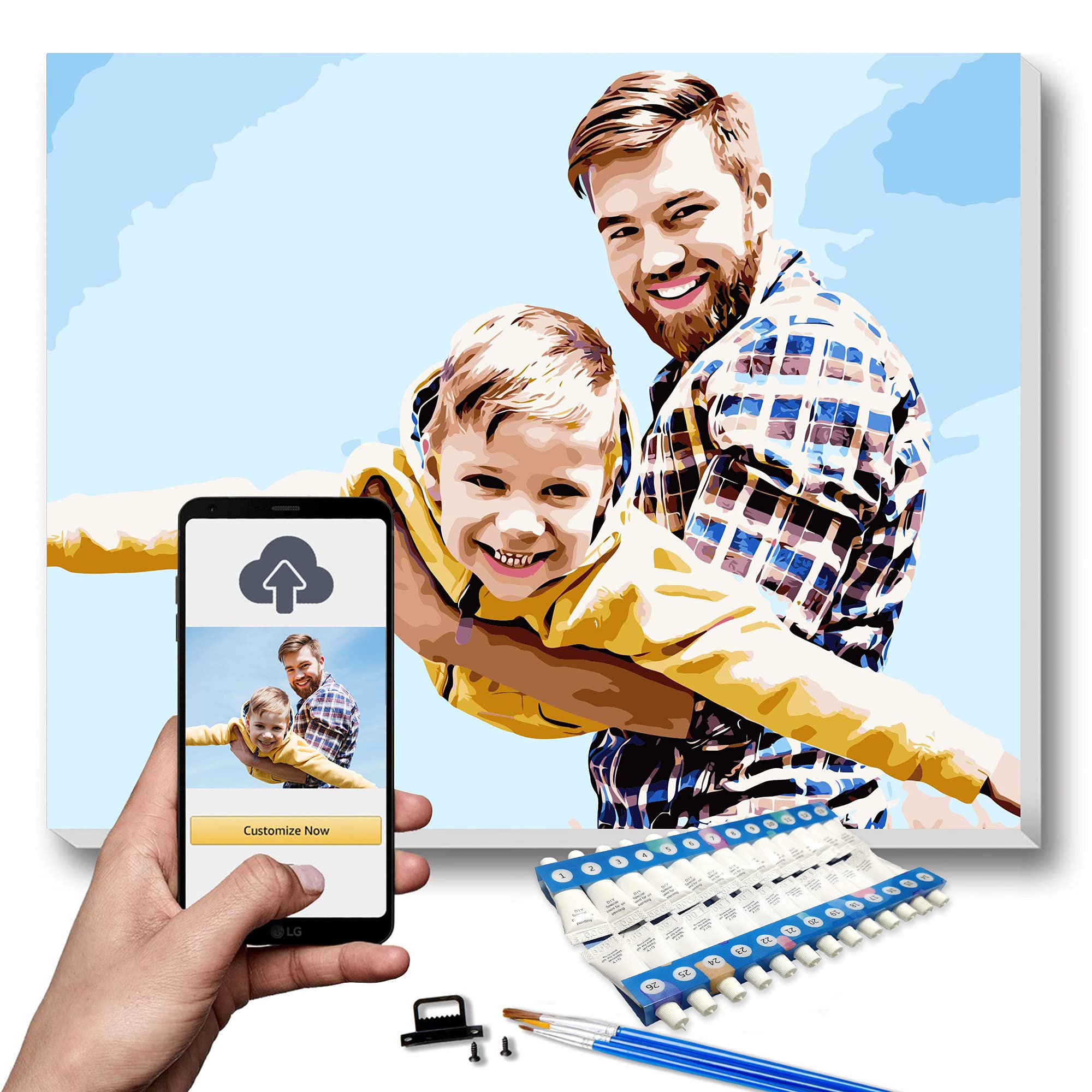 Custom Paint by Numbers Kit for Adults - Personalized DIY Painting Set with Your Own Photo - Unique Gift for Birthday, Anniversary & Home Decor - Relaxing Art Activity for Stress Relief & Creativity