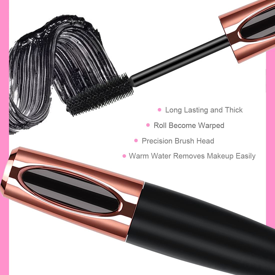2 Pack 4D Silk Fiber Lash Mascara - Waterproof & Smudge-Proof for Long Lasting, Lengthening & Thickening Eyelashes | Perfect for Daily Wear, Special Occasions & Photo Shoots