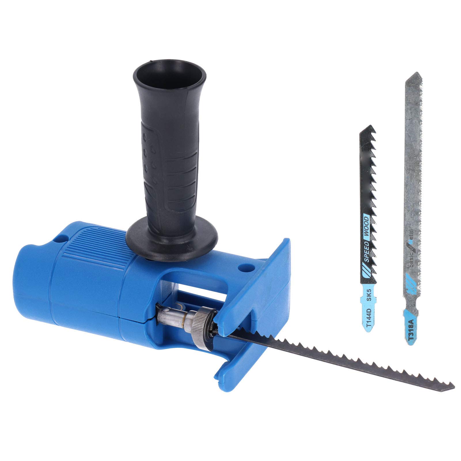 Eujgoov Reciprocating Saw Adapter Kit - 3pc Saw Blades & Electric Drill Conversion Tool for DIY Woodworking, Metal Cutting & Home Renovation Projects