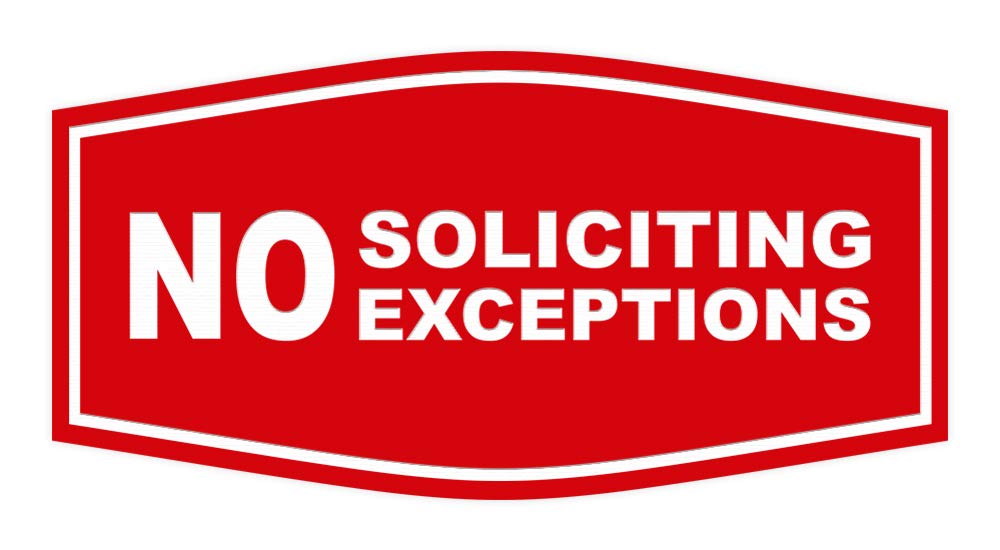 No Soliciting Sign - Red Medium Size, Durable & Weatherproof for Doors, Homes & Businesses - Keep Unwanted Visitors Away