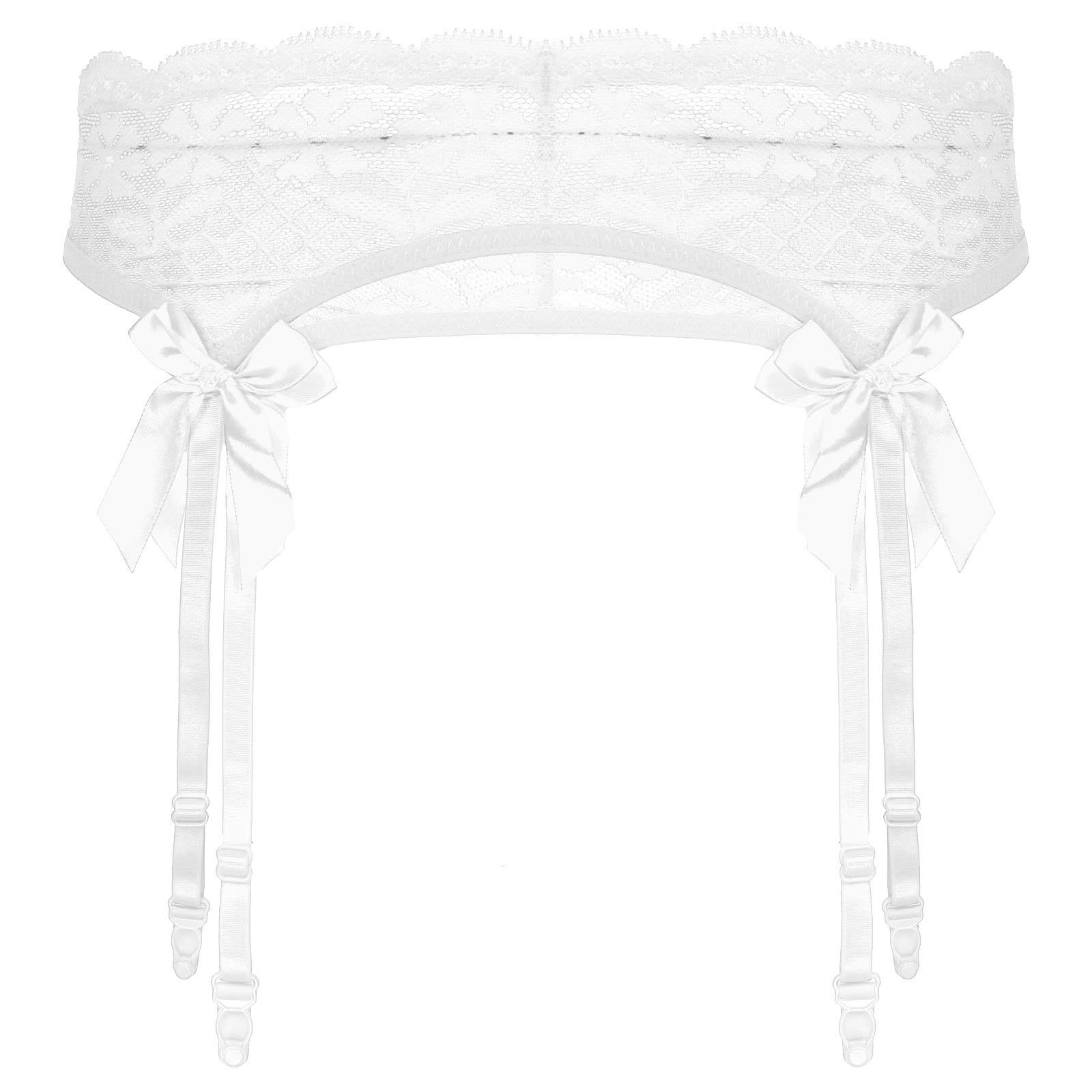 ACSUSS Men's Sheer Lace Suspenders - Adjustable Elastic Waistband Garter Belt with Bowknot for Stockings | Sissy Lingerie | Perfect for Crossdressing, Cosplay & Sensual Nights