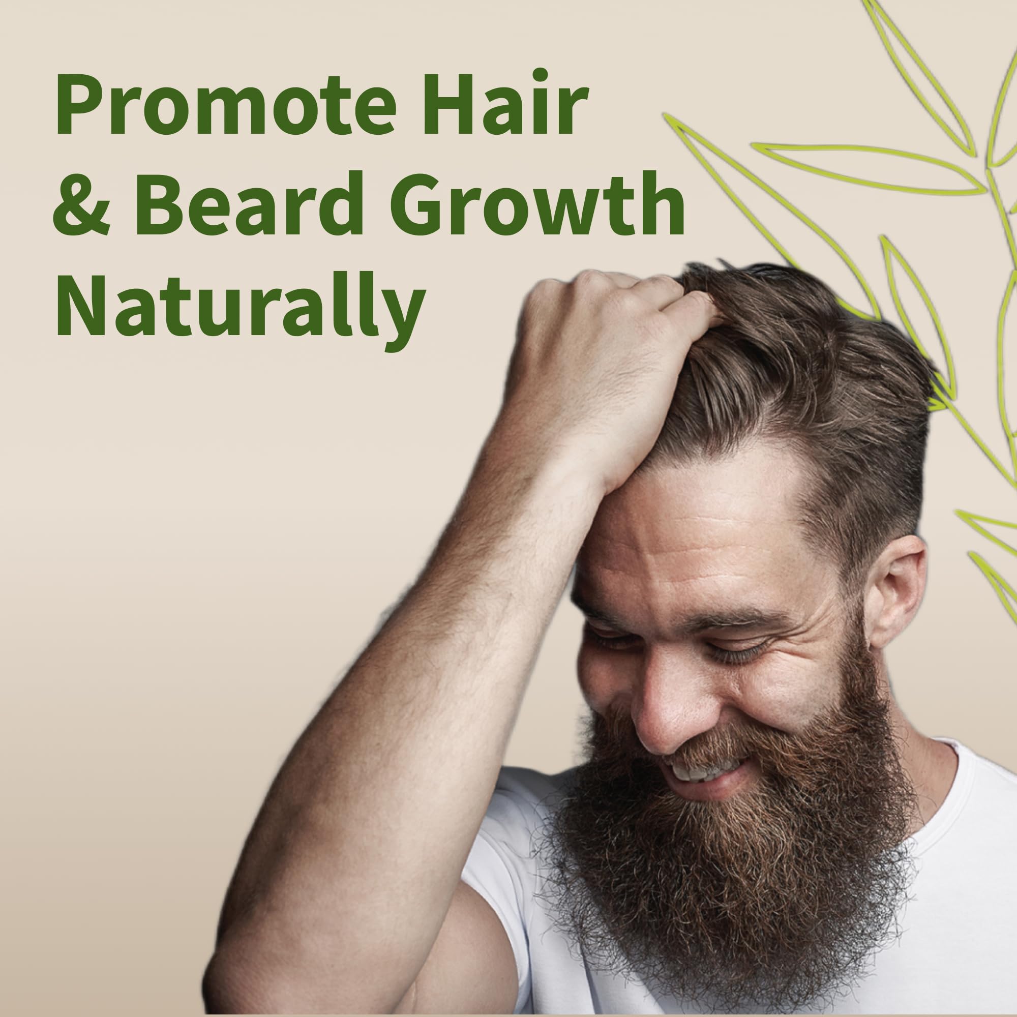 Best Hair Growth Supplement for Men & Women - Biotin, Kelp & Bamboo Extract for Thicker Hair, Stronger Nails & Healthy Skin | Stops Hair Loss & Promotes Beard Growth | 60 Vegan Capsules | Perfect for Daily Hair Care Routine & Post-Chemo Recovery