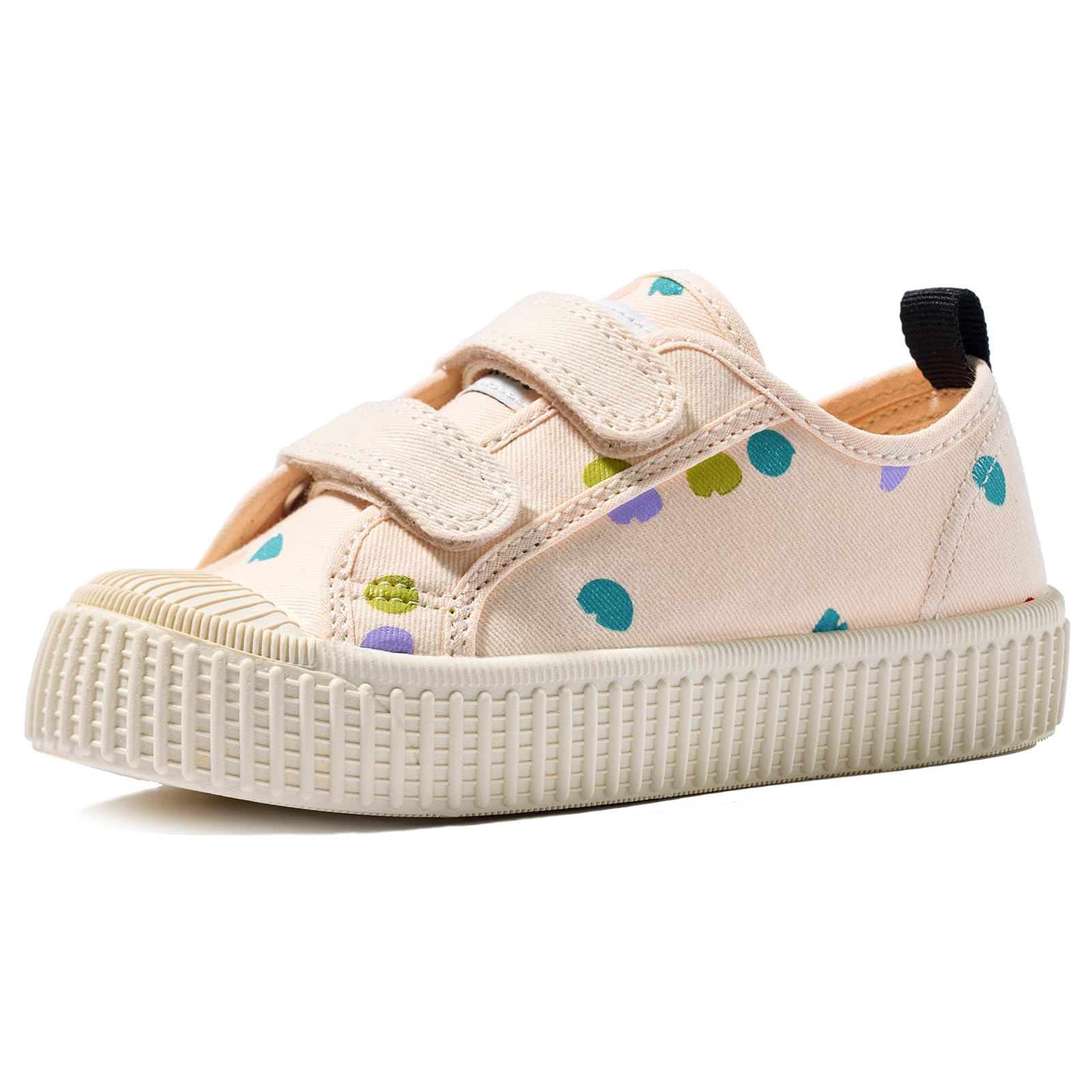 Boys & Girls Canvas Sneakers with Hook and Loop Closure - Non-Slip Candy Color Sole | Comfortable Toddler Shoes for Playground, Preschool & Daily Wear