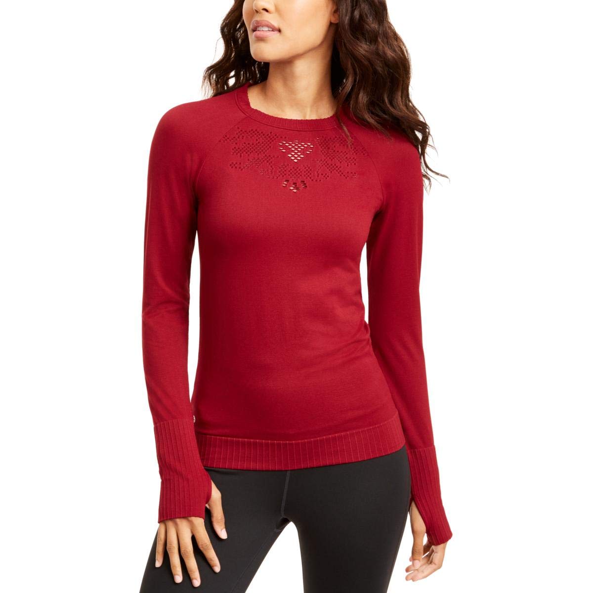 Ideology Women's Workout Yoga Shirts & Tops - Red | Comfortable & Breathable Activewear for Yoga, Gym & Running