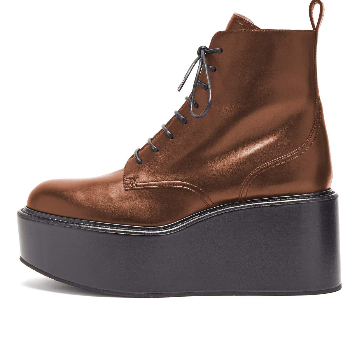 FSJ Women's Stylish Lace-Up Platform Wedge Ankle Boots - High Heel Closed Round Toe Dress Pumps for Ladies (US Size 4-15) | Perfect for Office, Party & Night Out Fashion