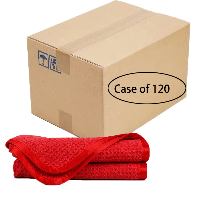 Premium Waffle Weave Microfiber Towels - 16x24 Inches, 380GSM, Bulk Pack of 120 - Ultra Absorbent & Quick Drying for Gym, Spa, Hotel & Automotive Detailing