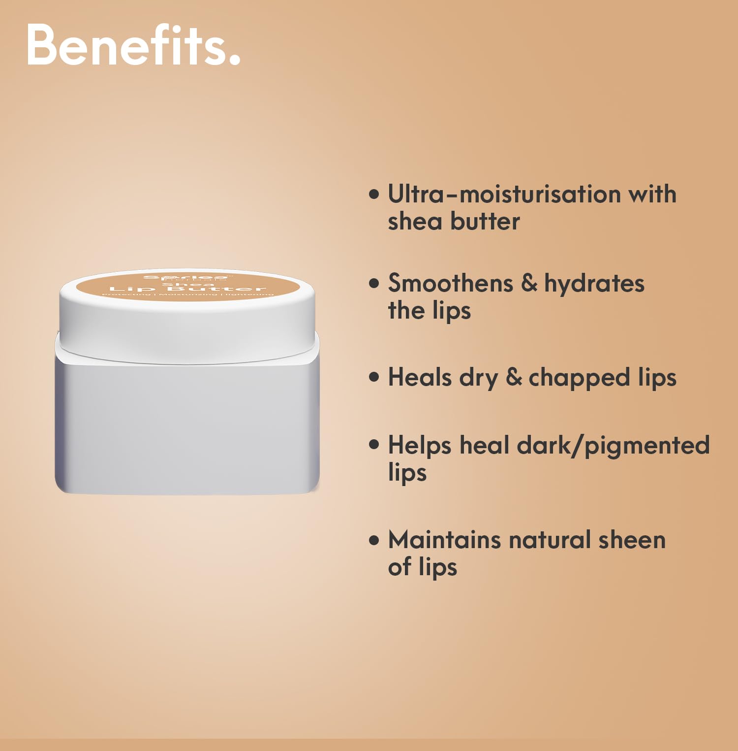 Spriea Herbals Cocoa Lip Butter - Hydrating & Nourishing for Dry, Dark, Pigmented Lips | Enriched with Rose Oil, Mango Seed Oil, Lavender Oil, Licorice Oil & Vitamin E | Perfect for Daily Lip Care, Winter Protection & Natural Lip Treatment